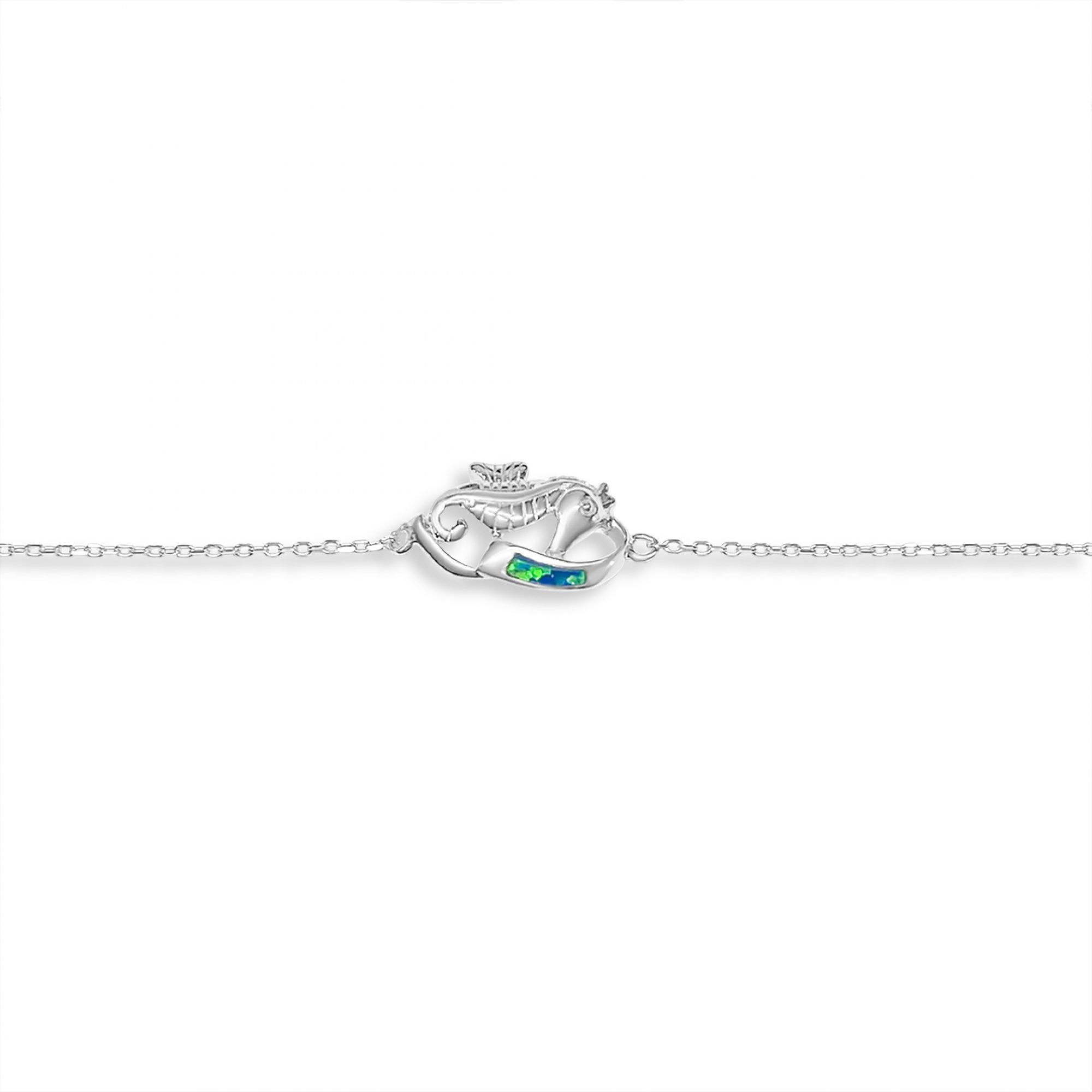 Seahorse bracelet with opal stone