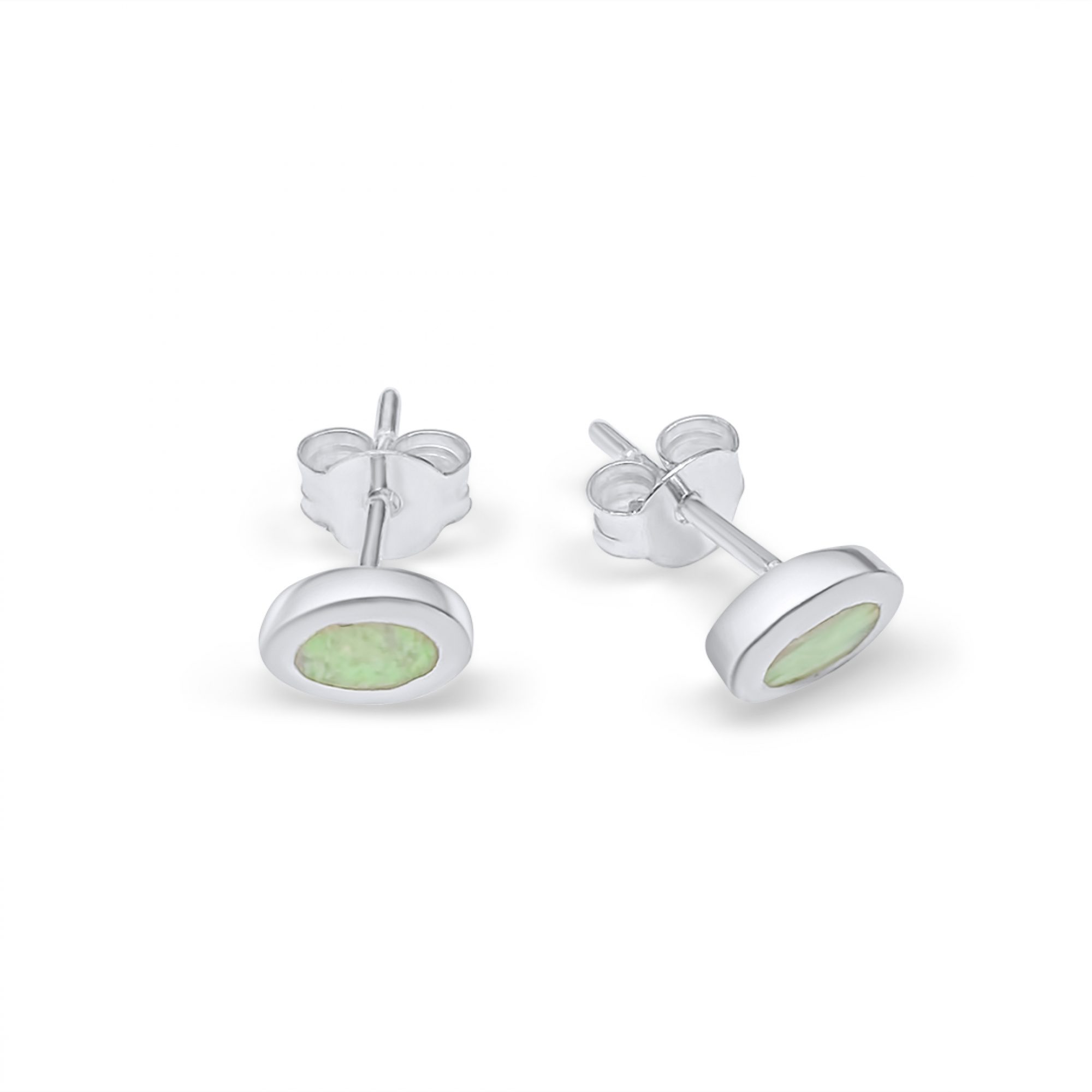 Σκουλαρίκια καρφωτά με λευκό όπαλ