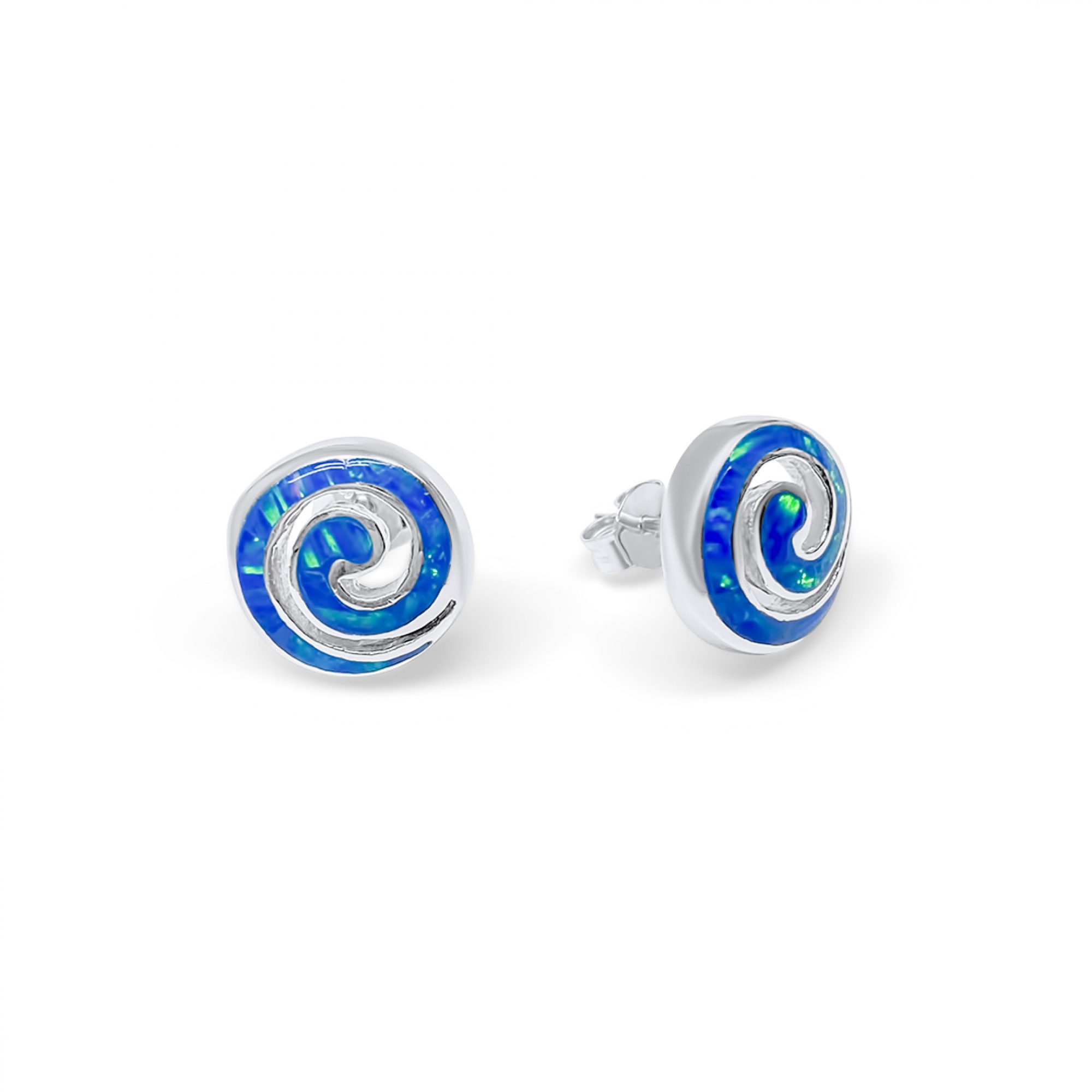 Stud spiral opal earrings 