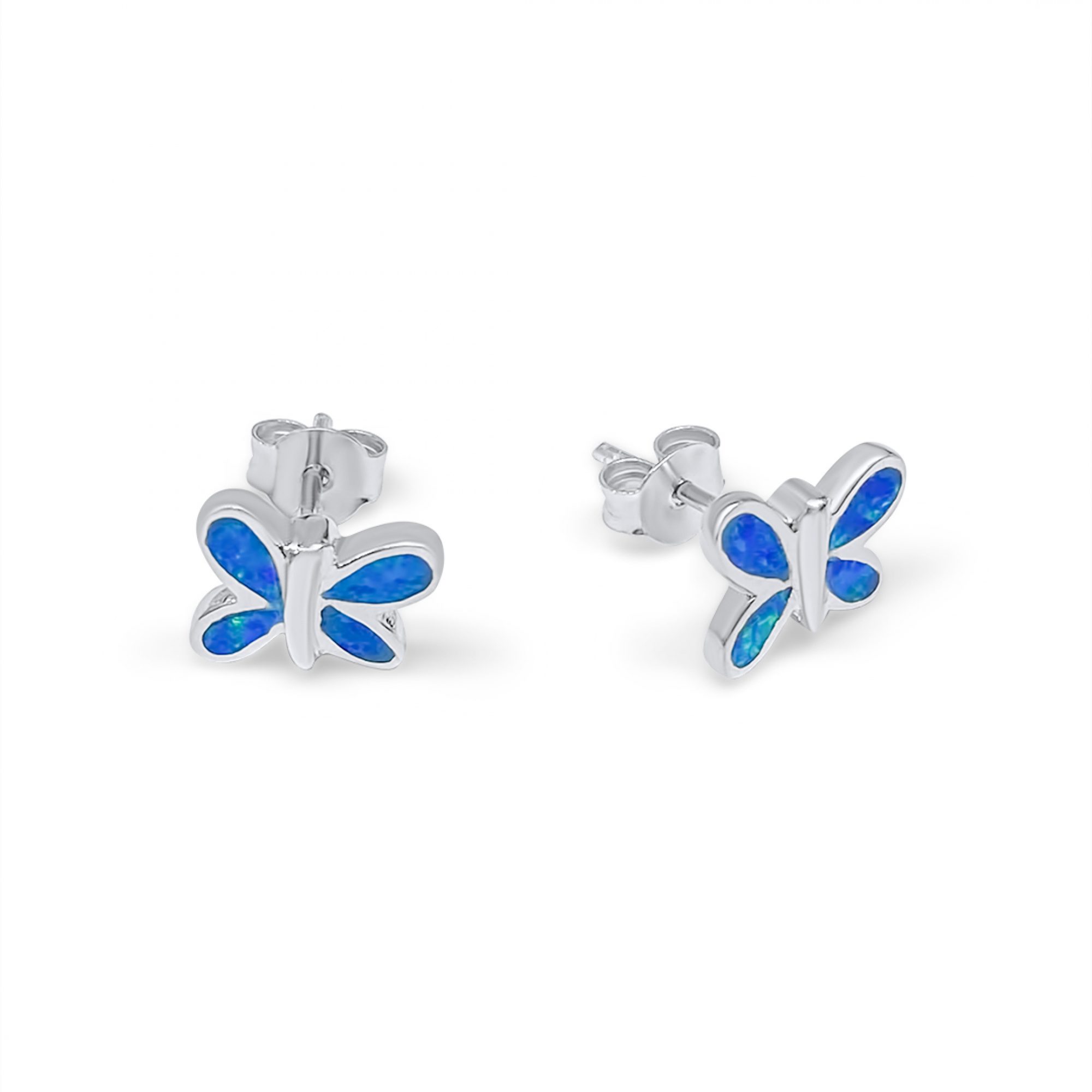 Stud butterflies opal earrings 