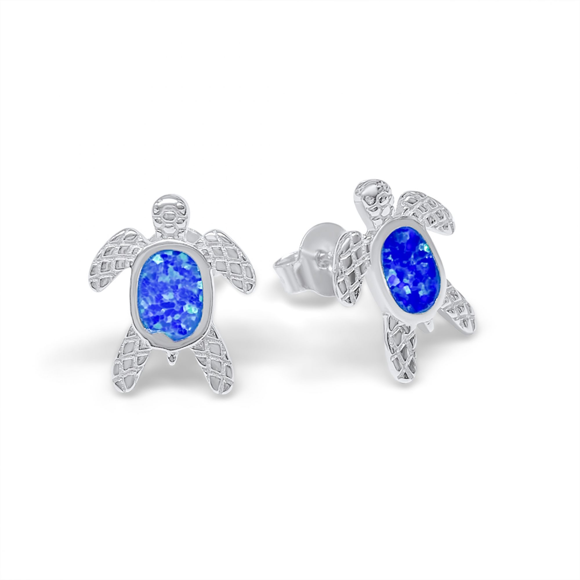 Stud turtles opal earrings 