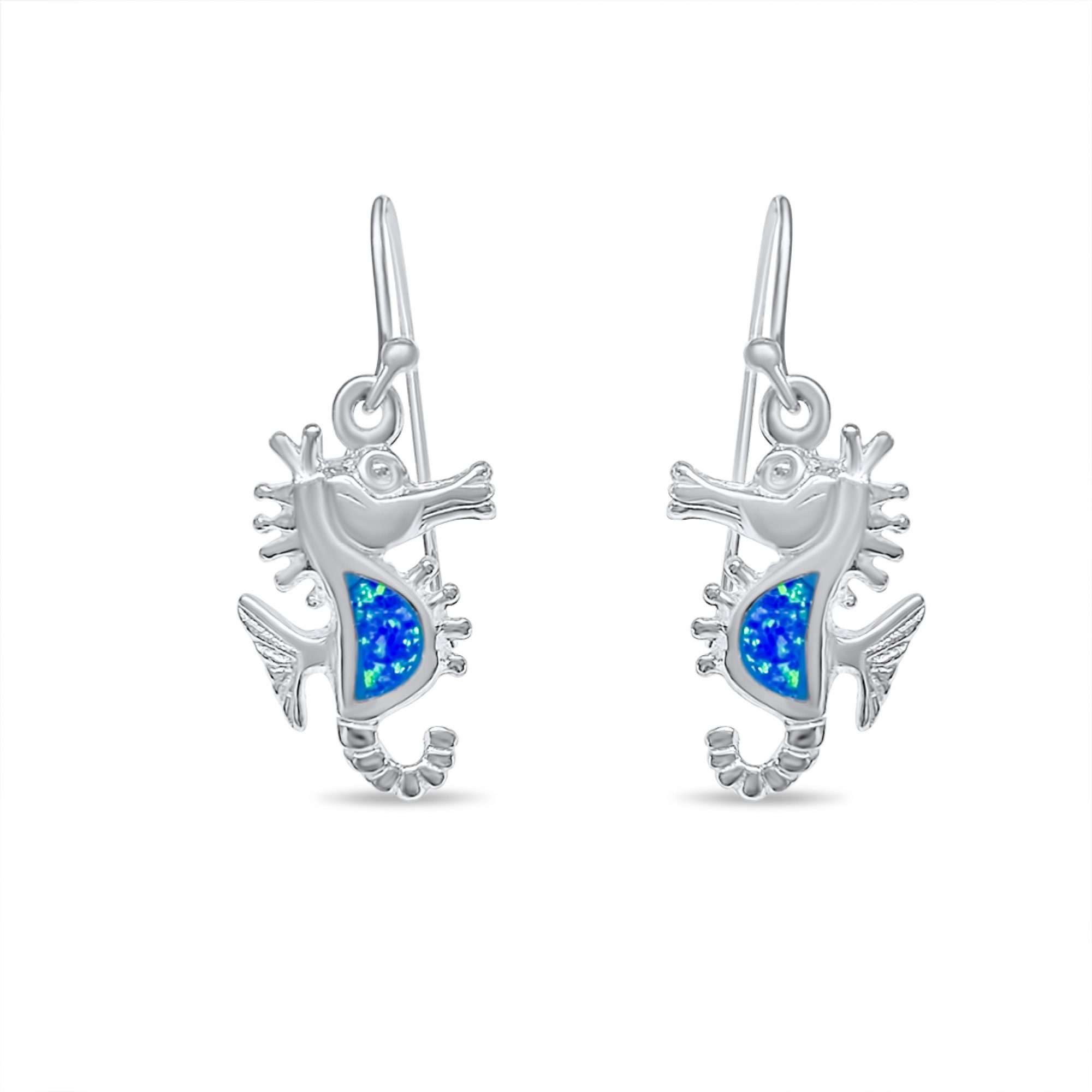 Dangle seahorse opal earrings 