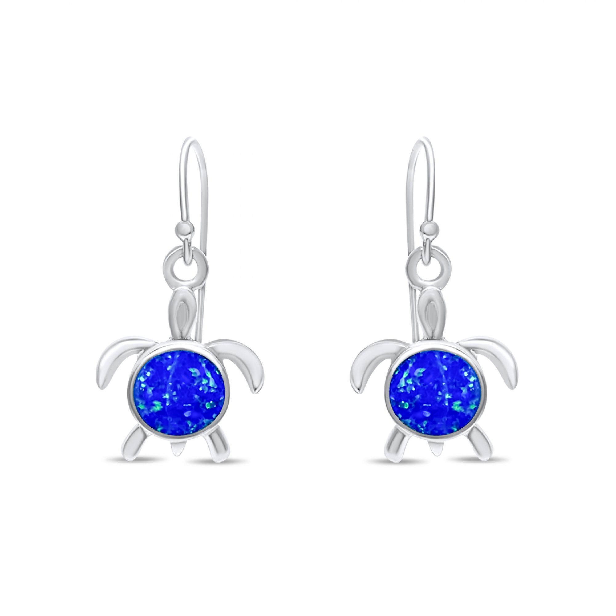 Dangle turtles opal earrings 