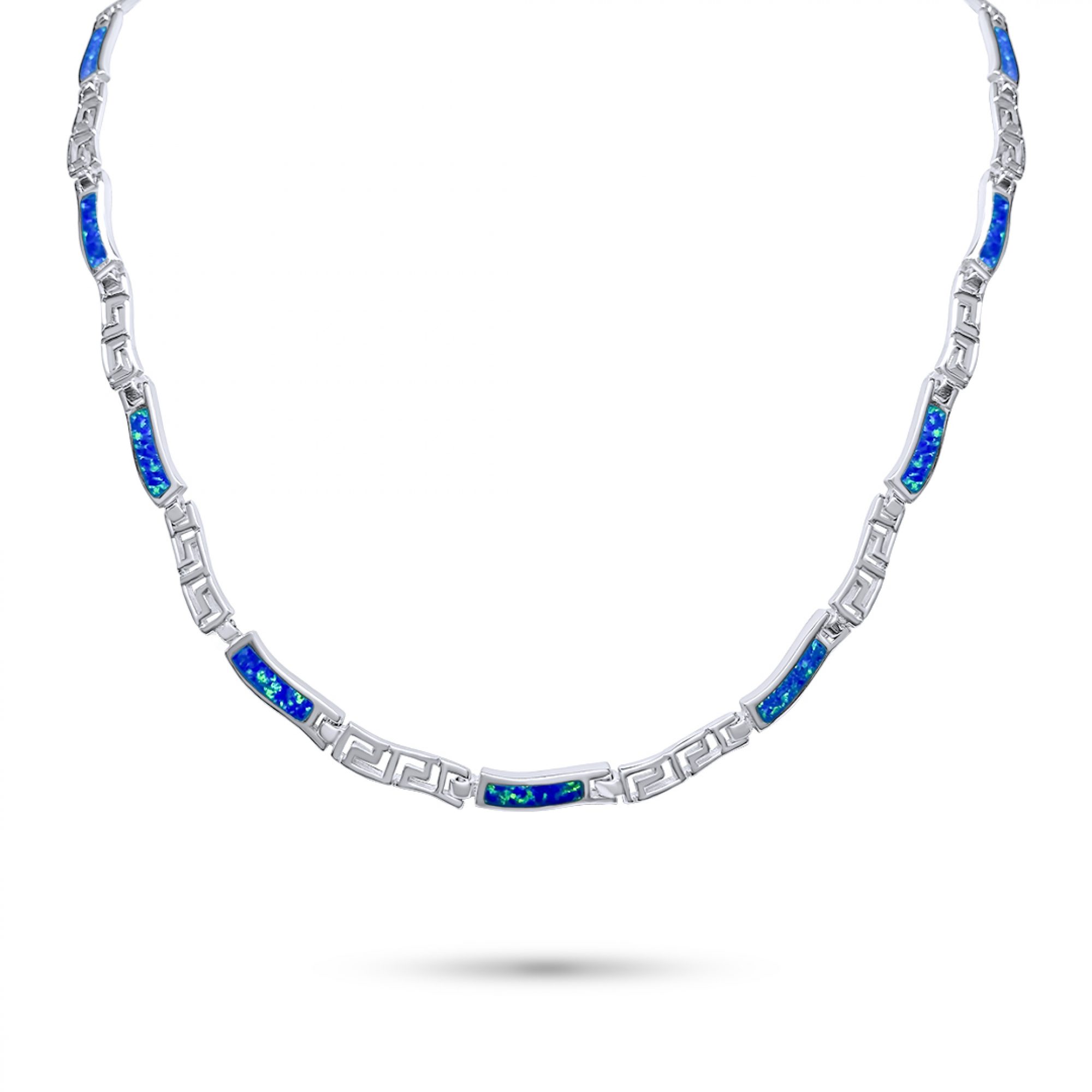 Necklace with opal stones and meander