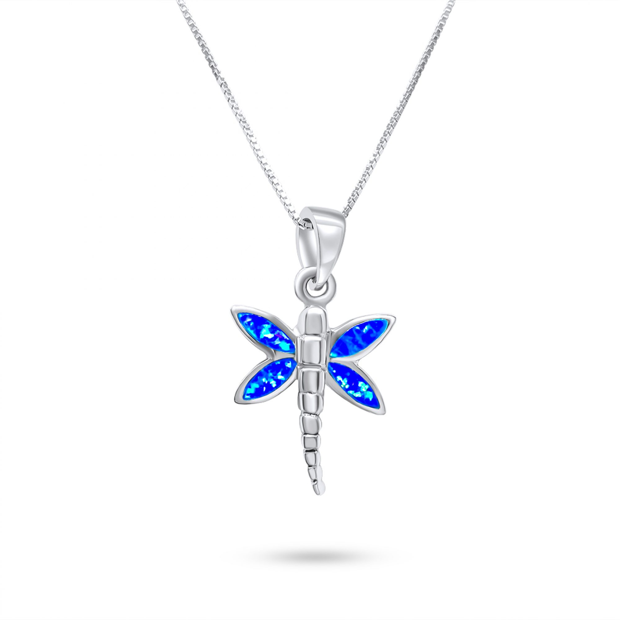 Opal dragonfly pendant