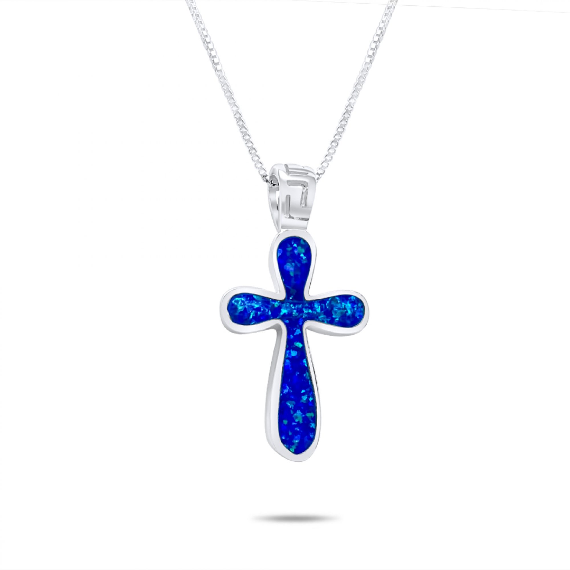 Opal cross pendant