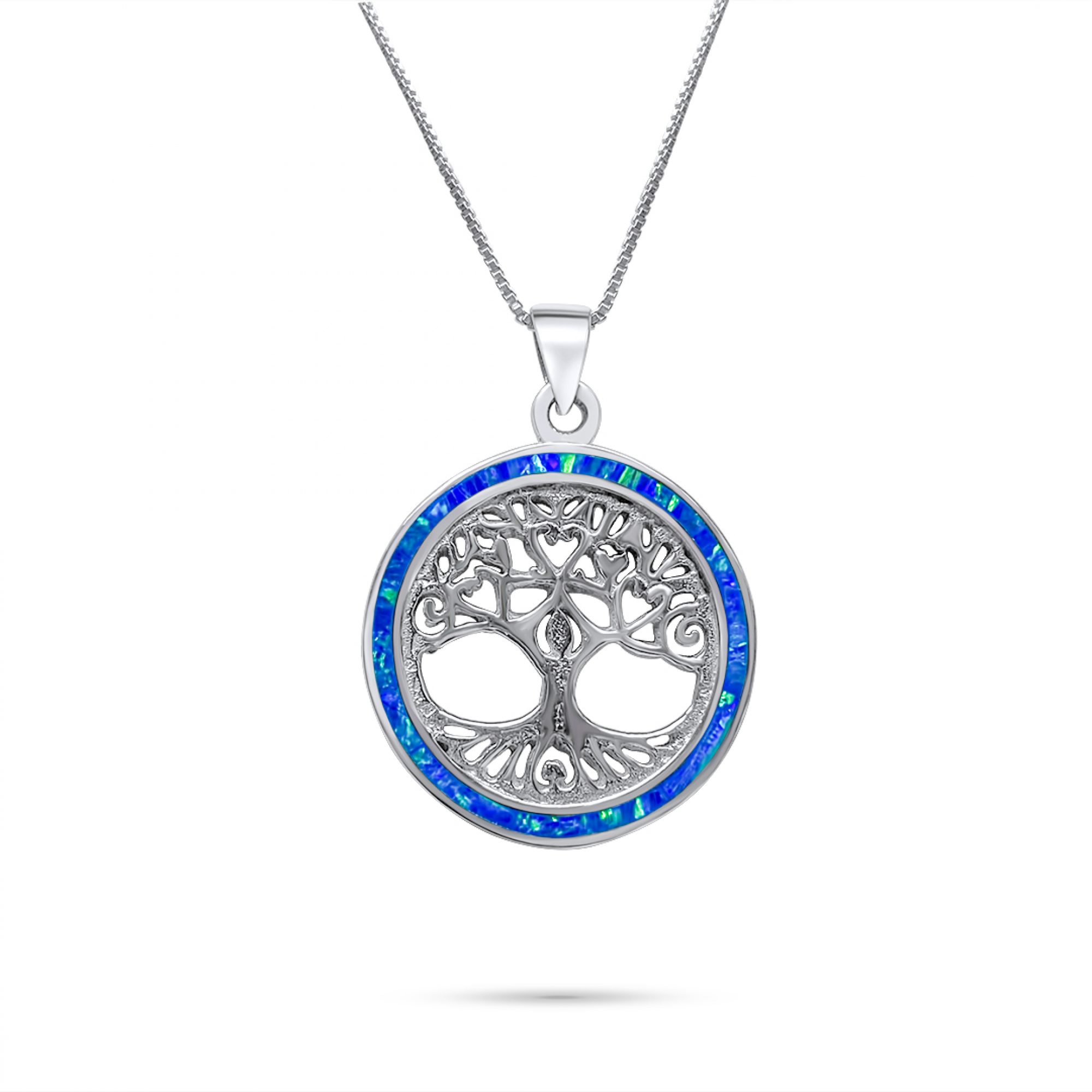 Opal tree of life pendant