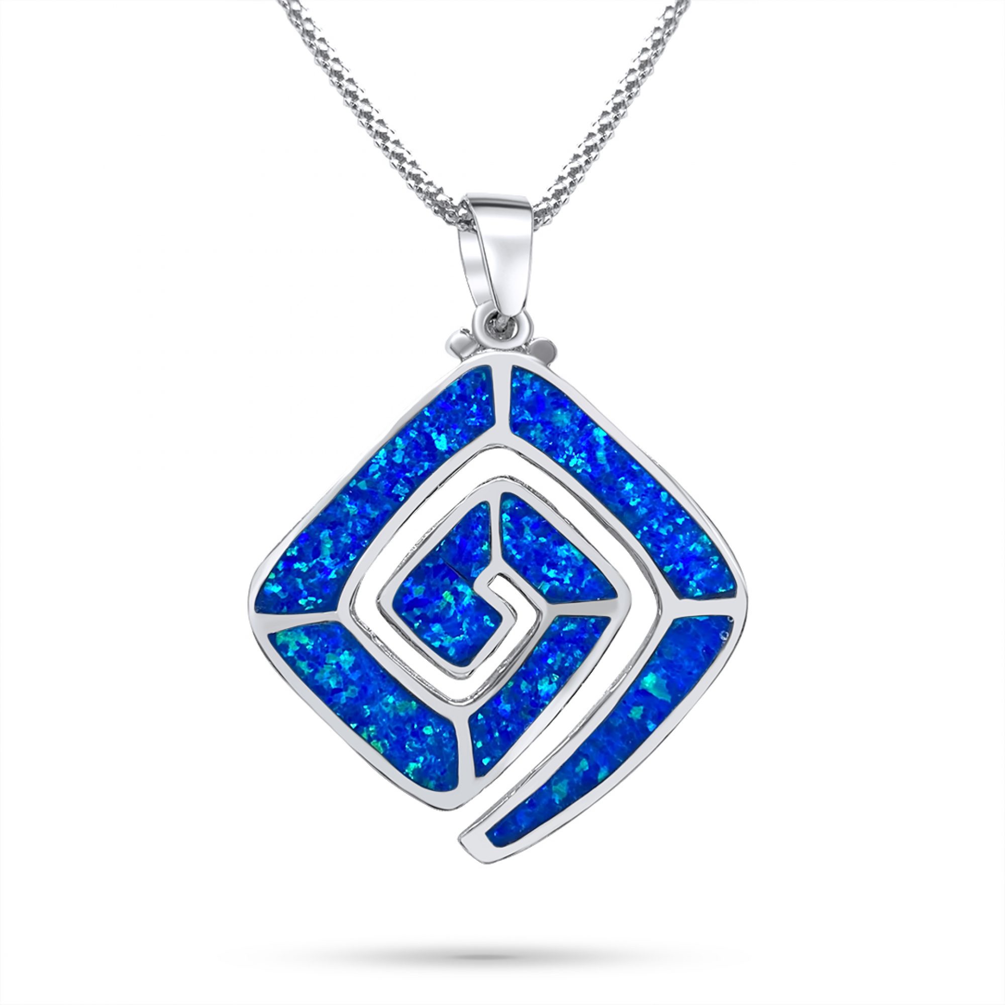 Opal meander pendant
