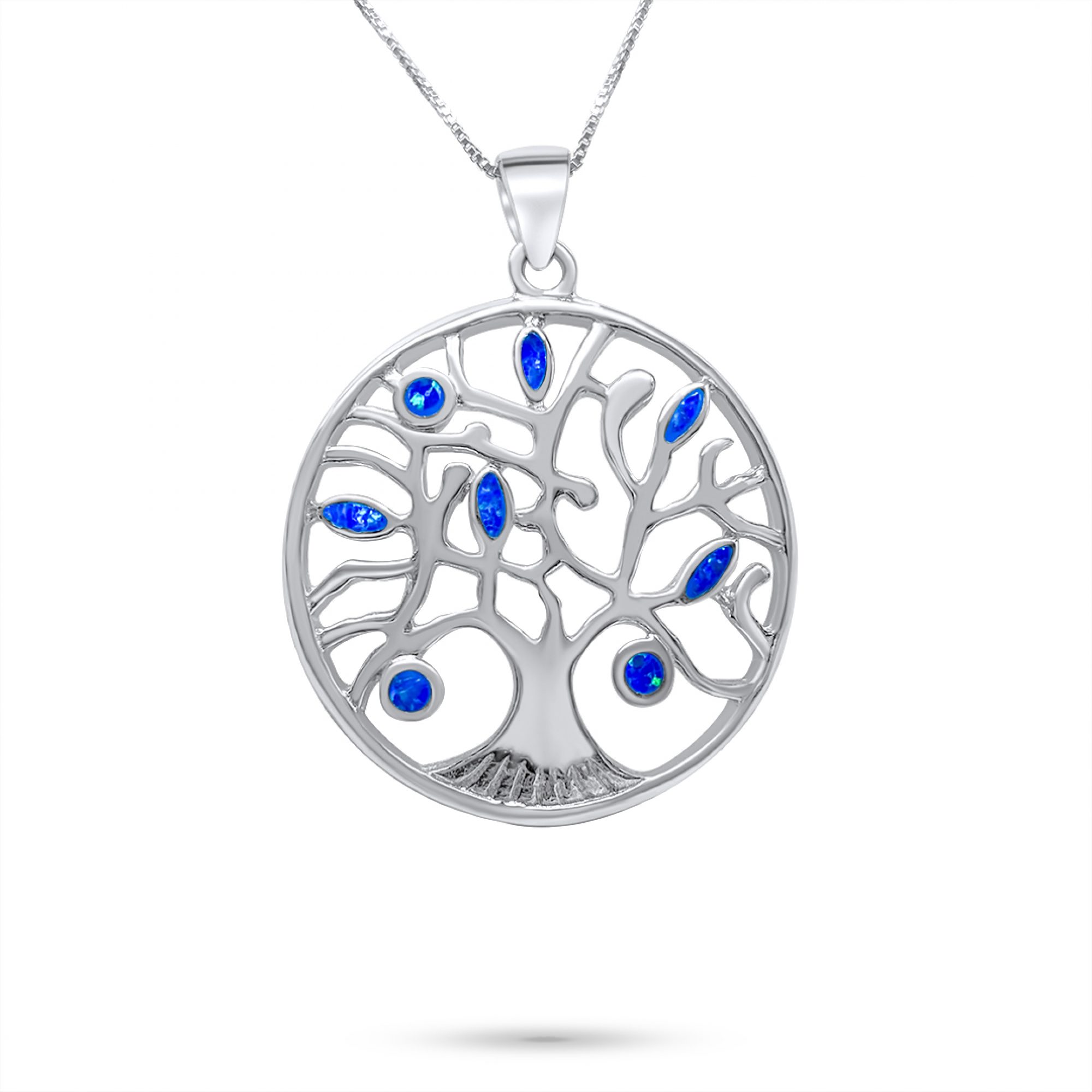 Opal tree of life pendant