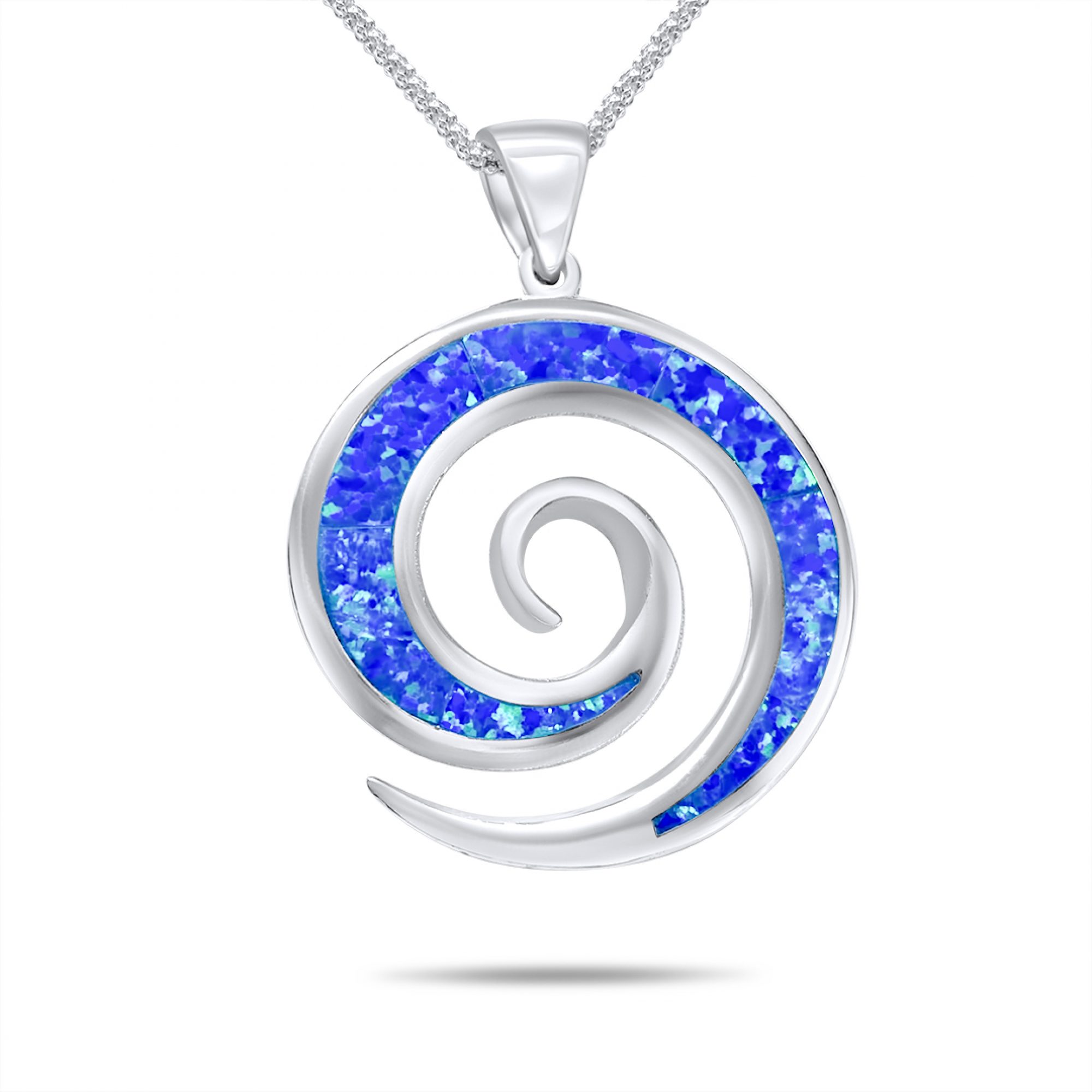 Opal spiral pendant