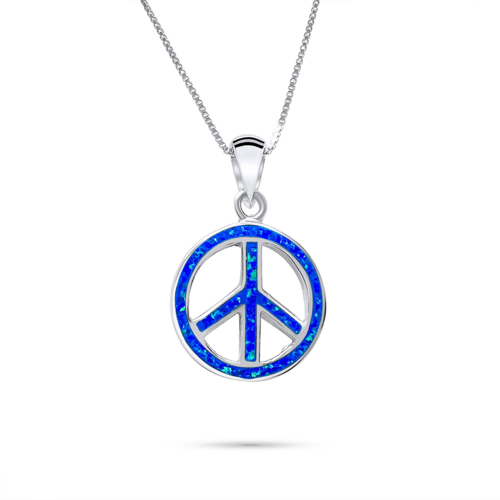 Opal peace sign pendant