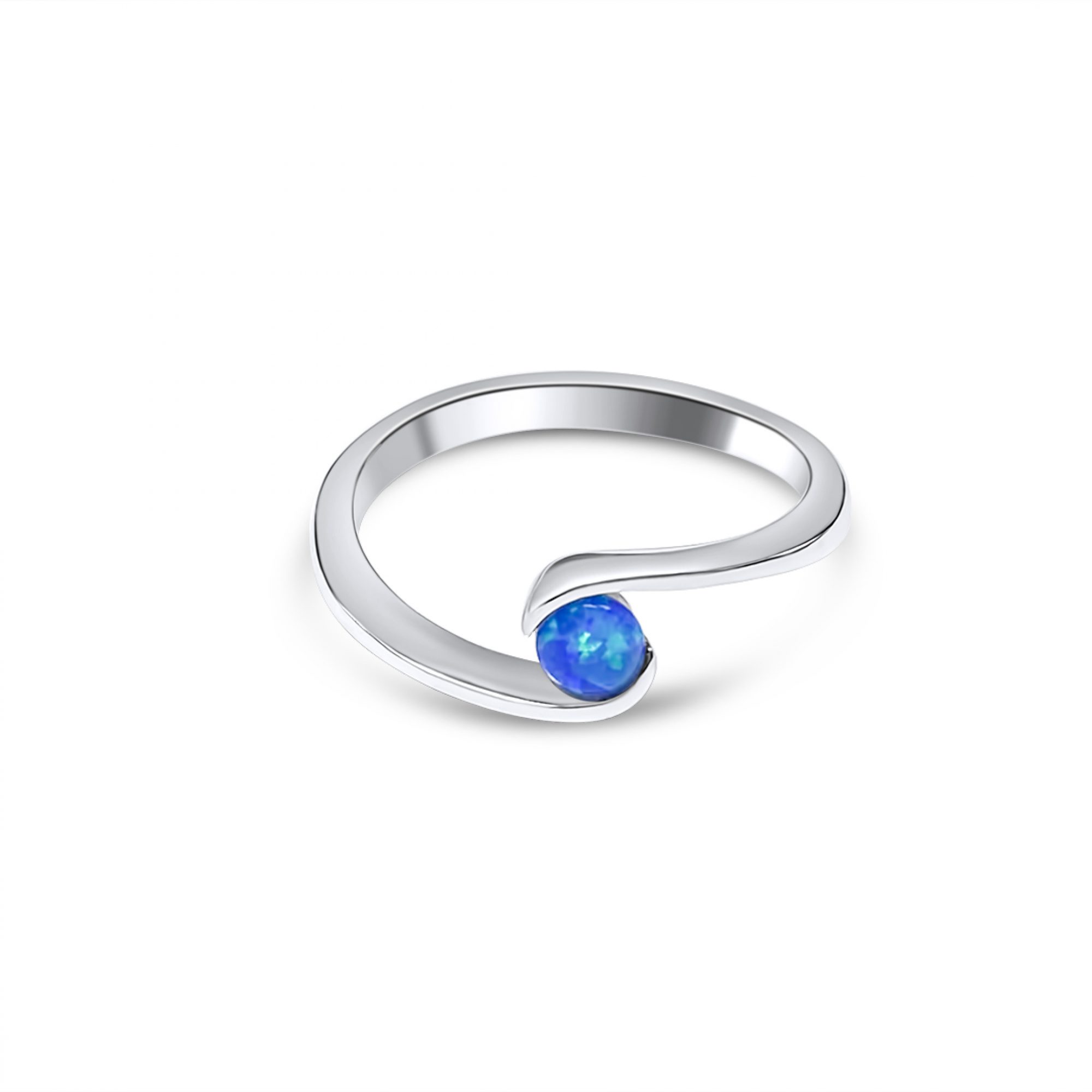 Silver ring with opal stone