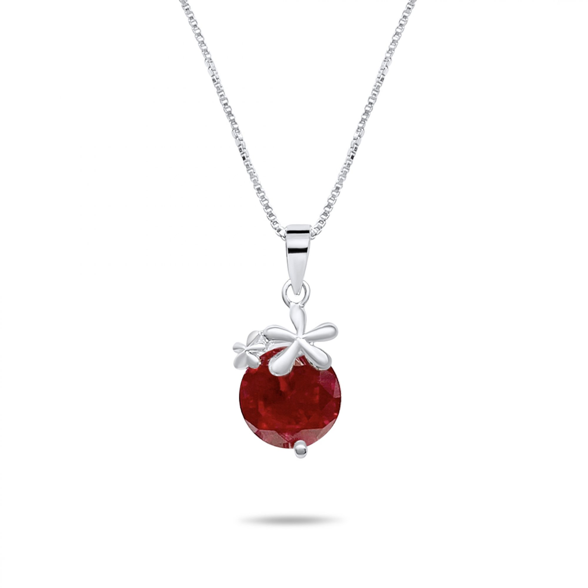 Necklace with ruby stone