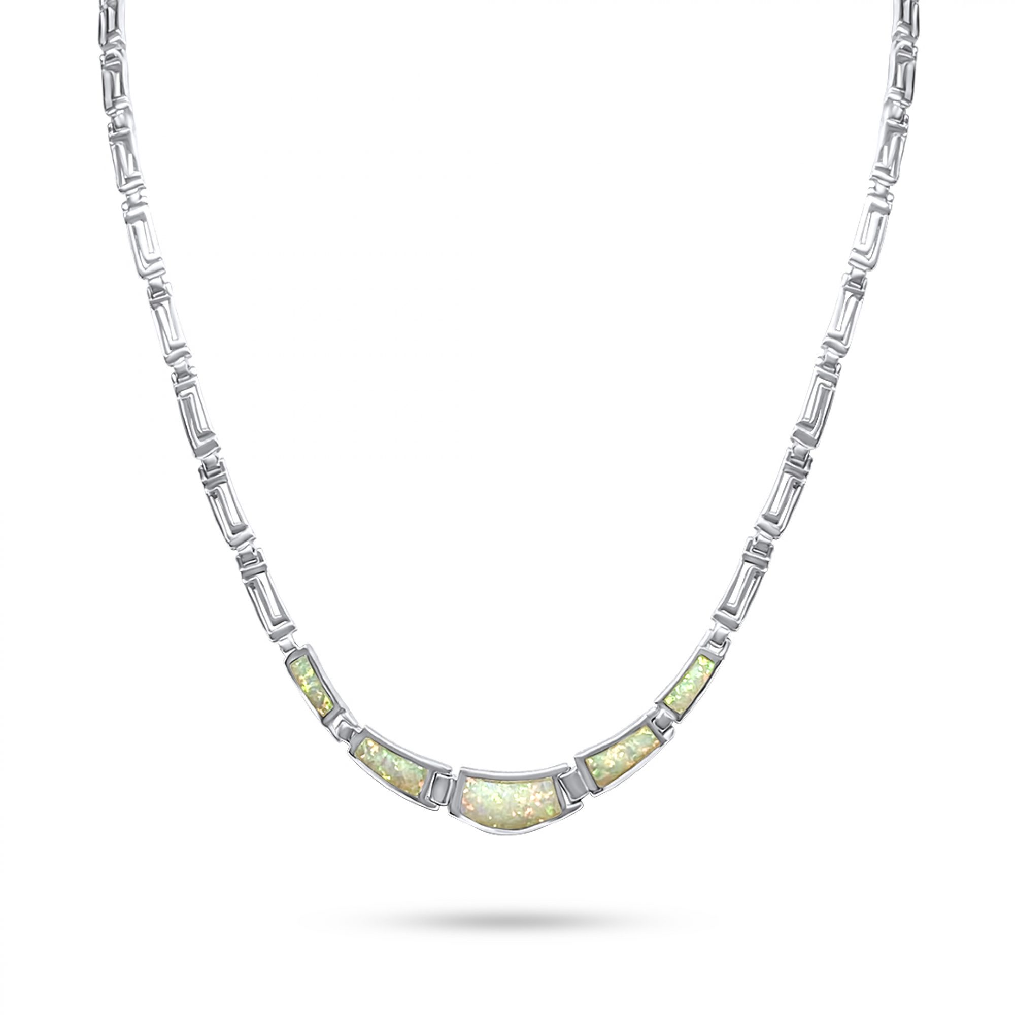 White opal necklace with meander
