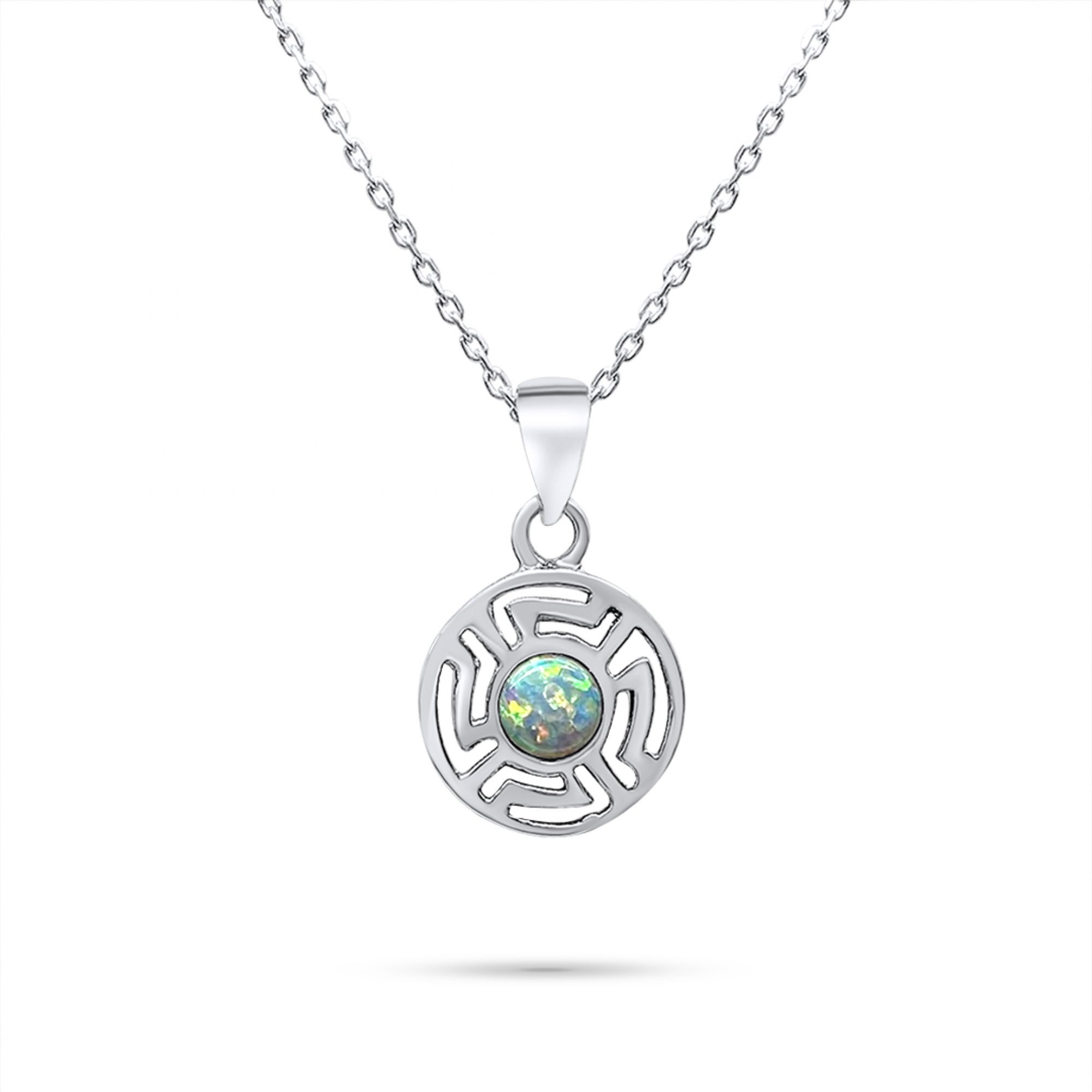 White opal pendant with meander