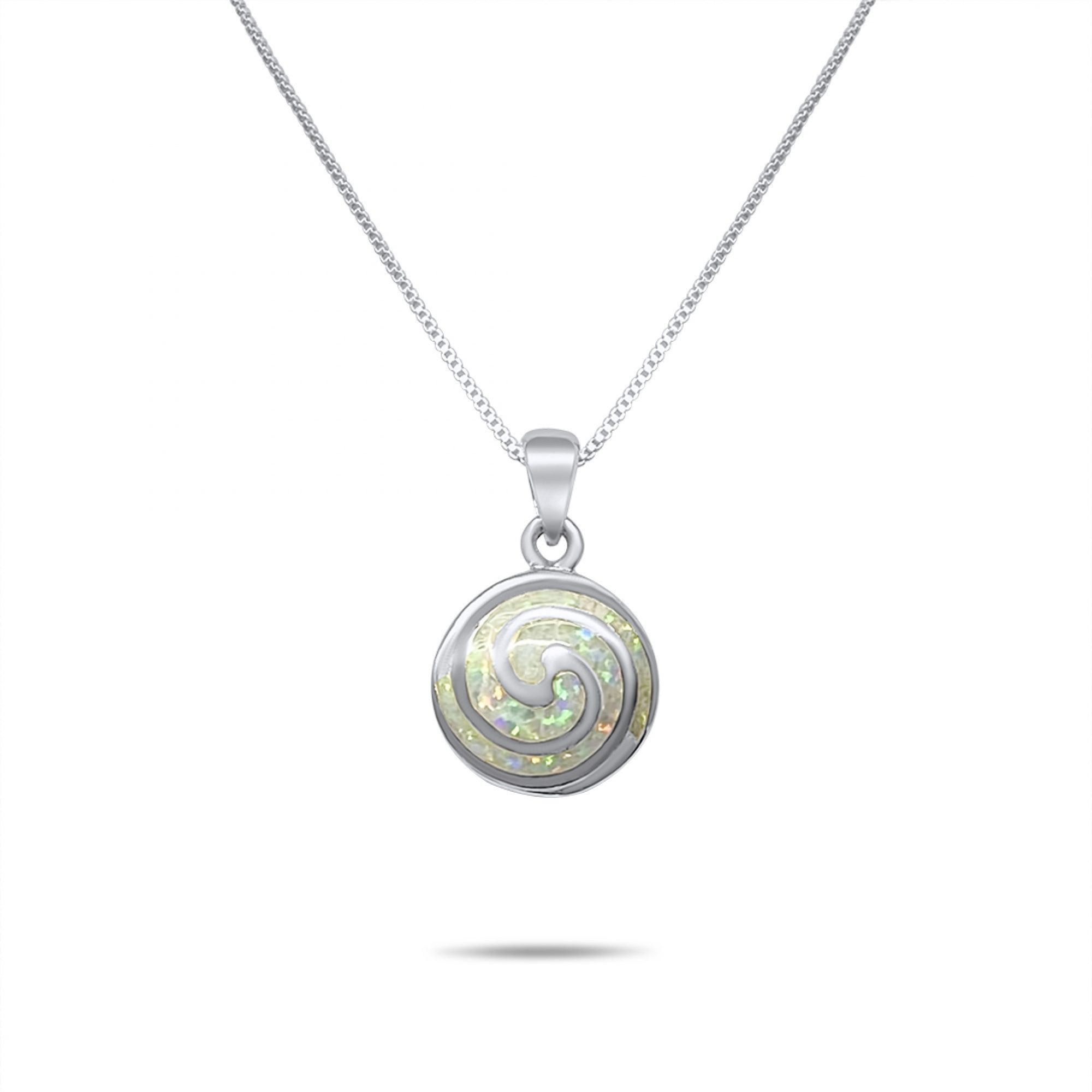 White opal meander pendant