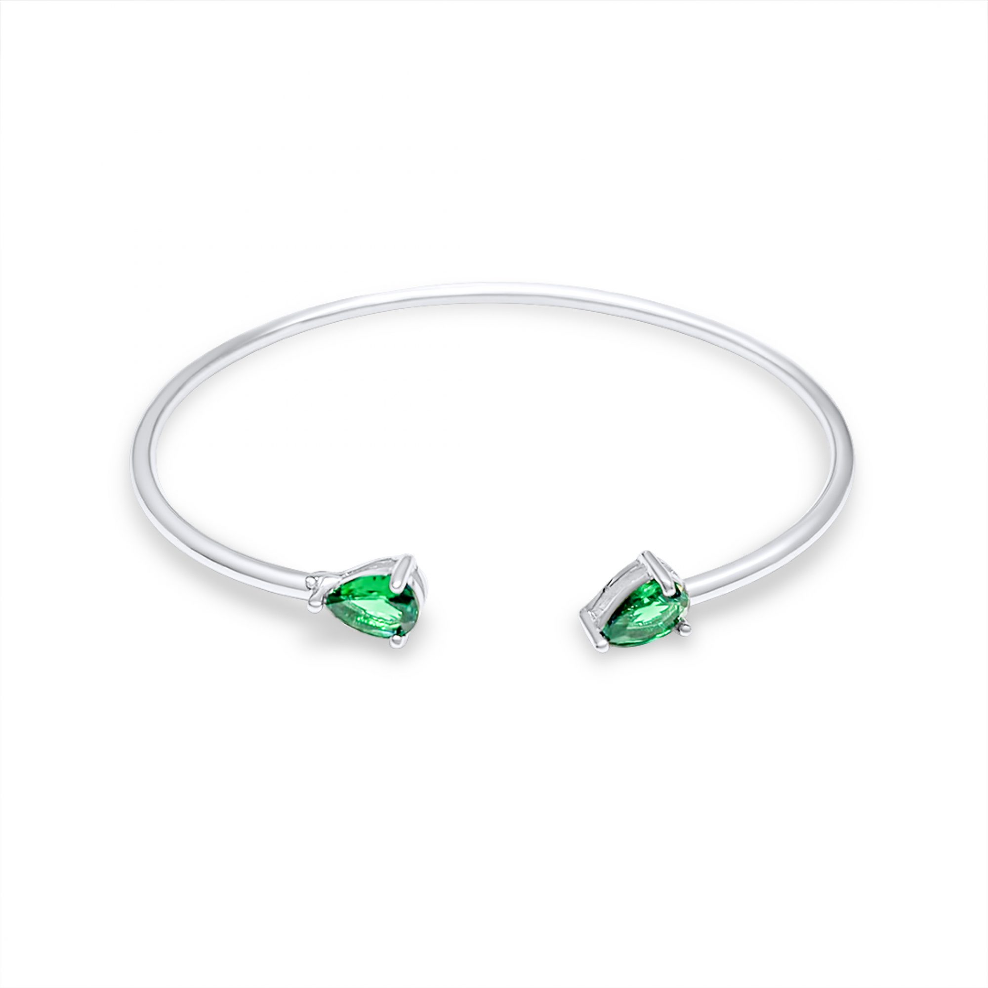 Adjustable bracelet with emerald stones
