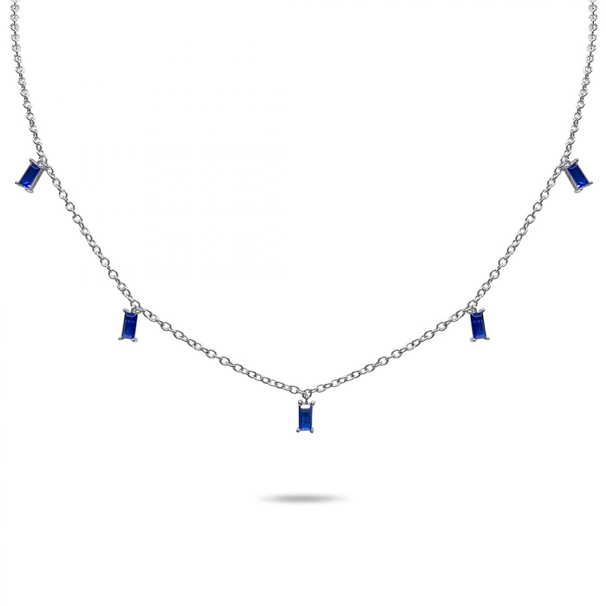 Dangle necklace with sapphire stones