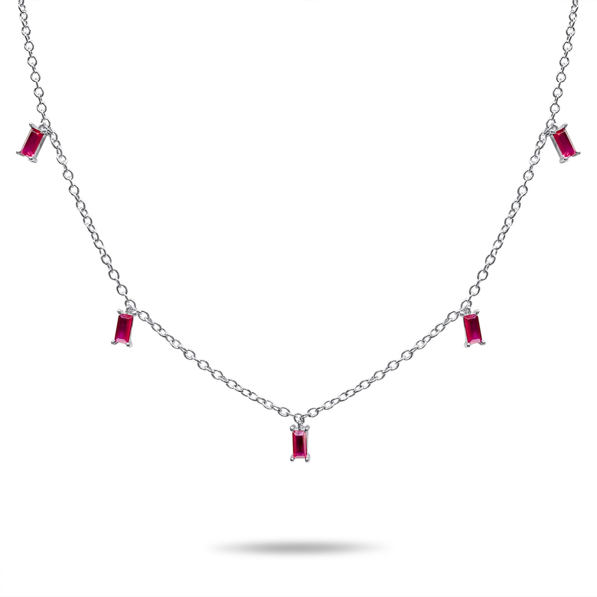 Dangle necklace with ruby stones