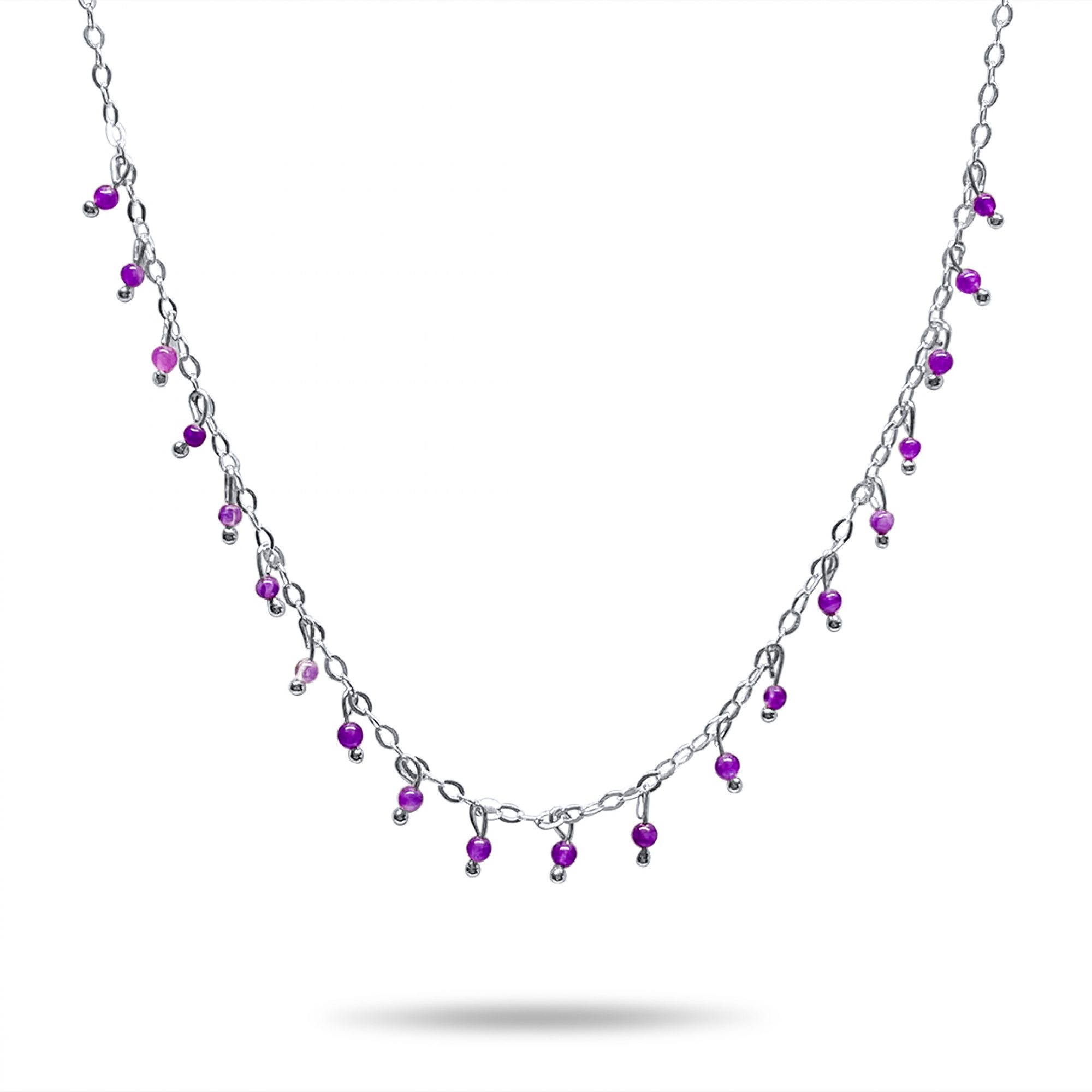 Κολιέ με μώβ πέτρες