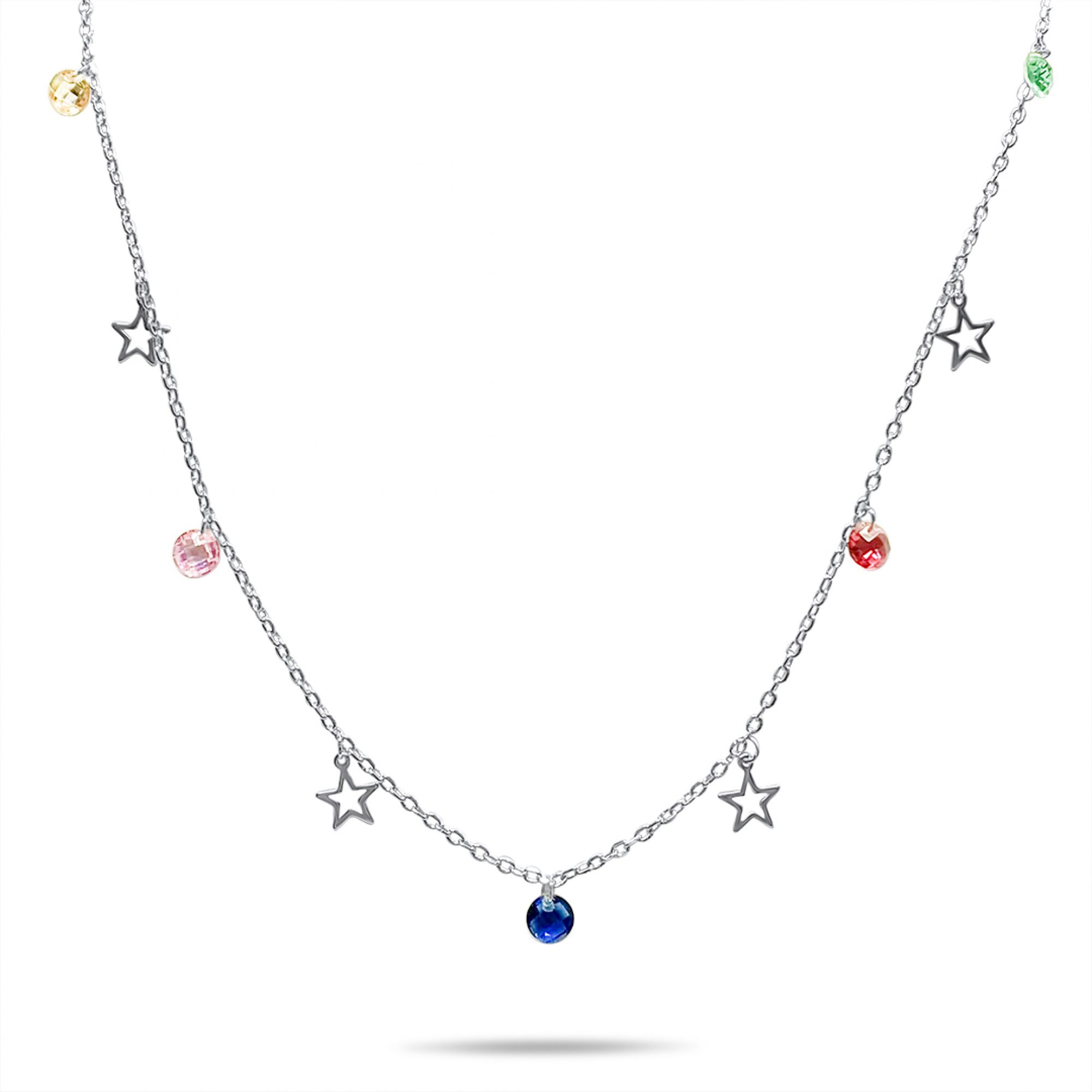 Κολιέ με αστεράκια και χρωματιστές πέτρες