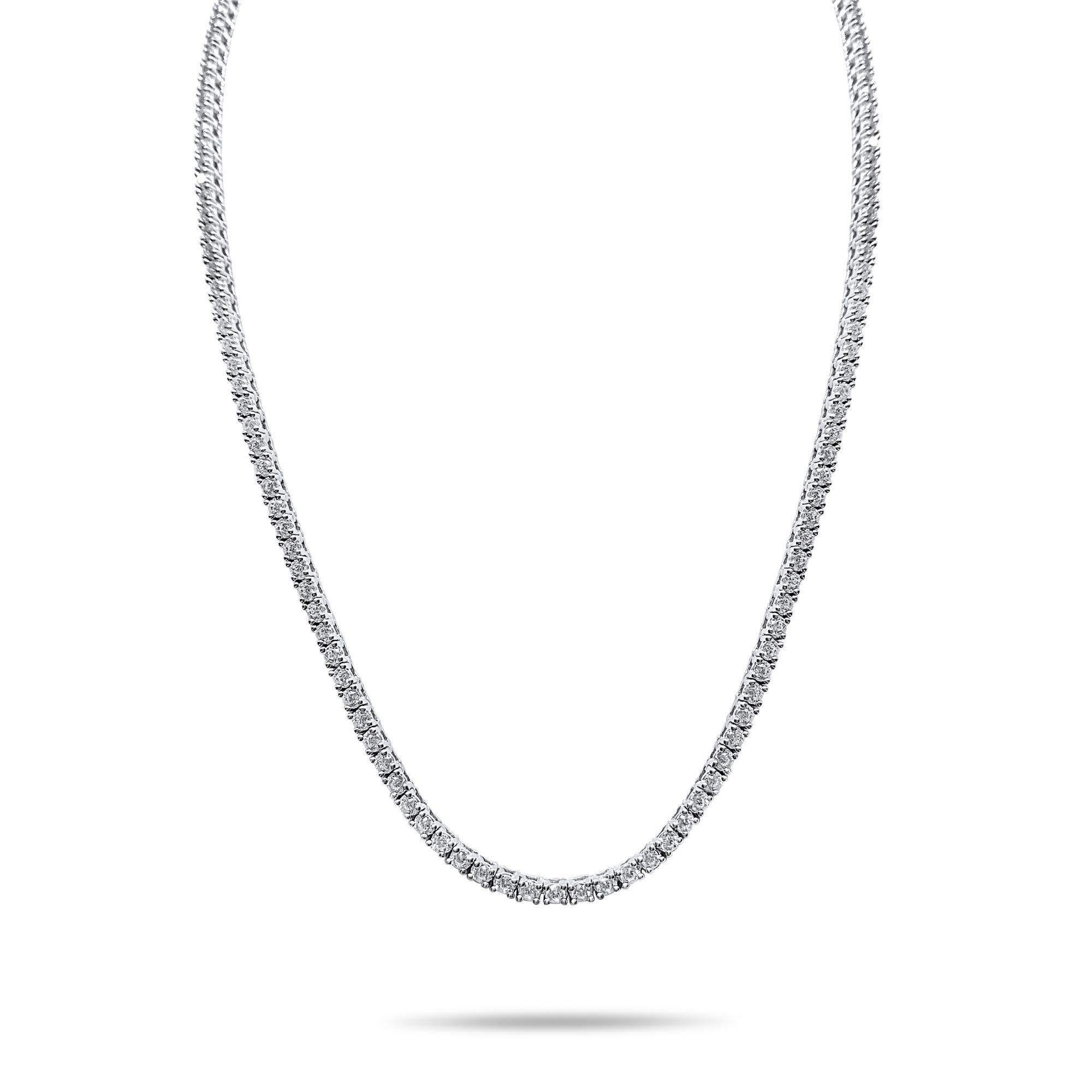 Silver necklace with zircon stones
