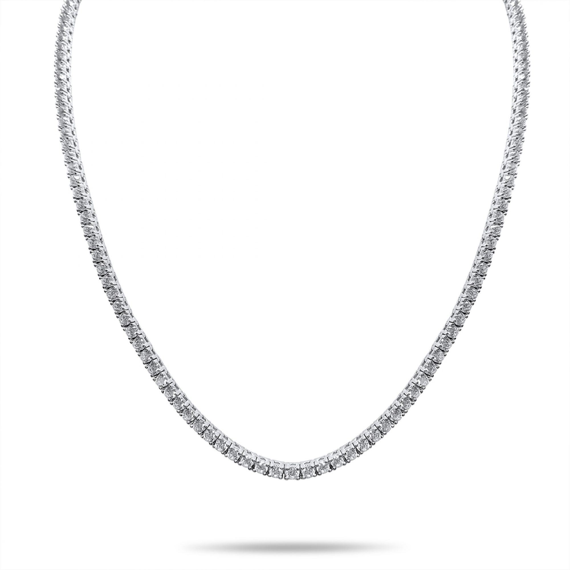 Silver necklace with zircon stones