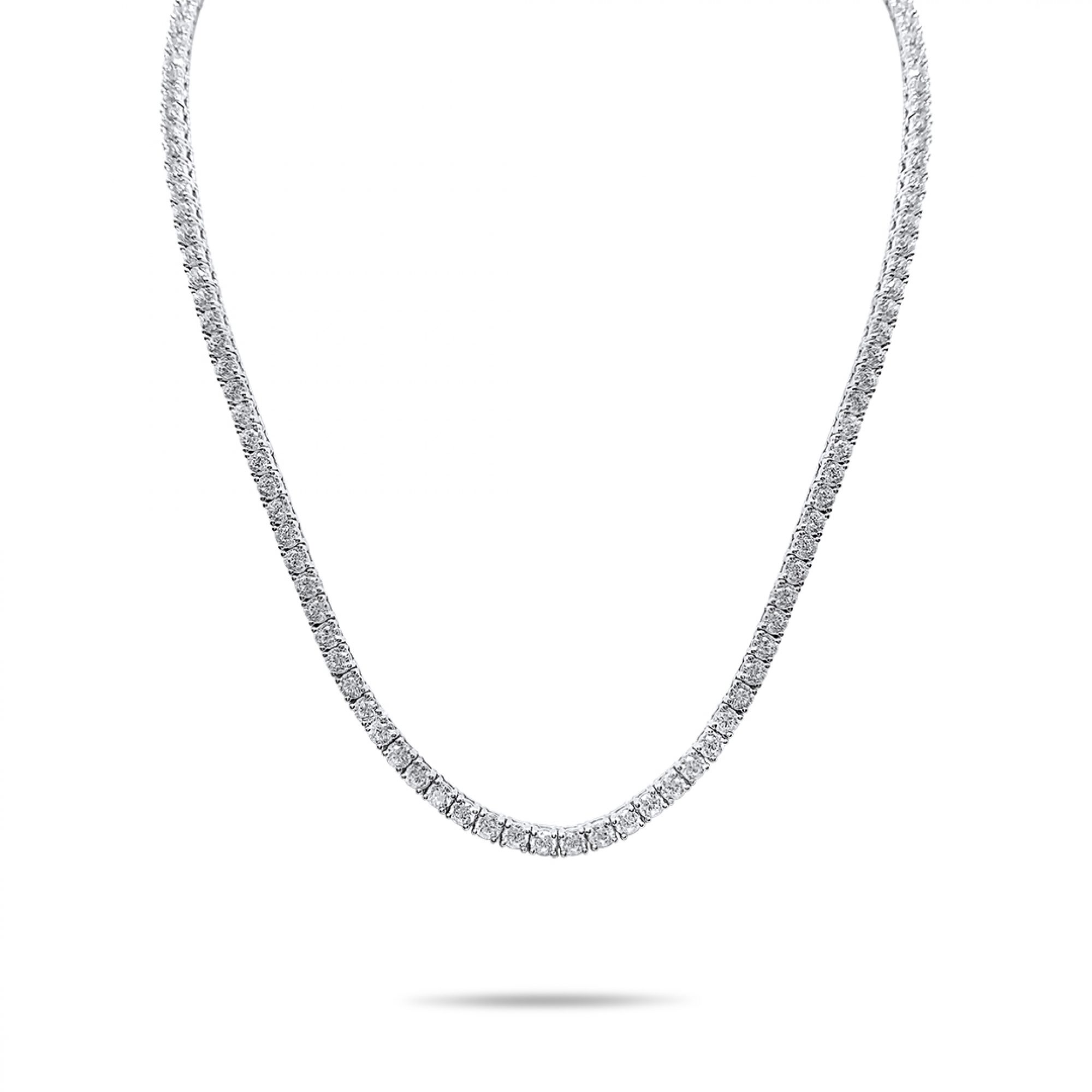 Silver necklace with zircon stones