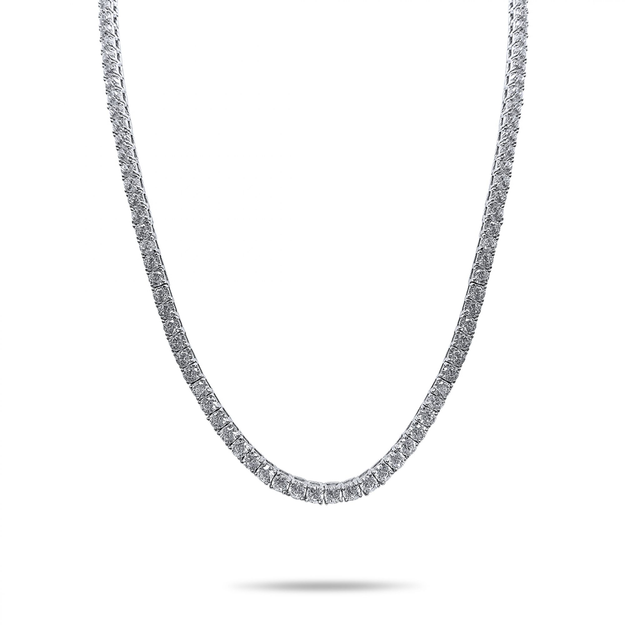 Silver necklace with zircon stones