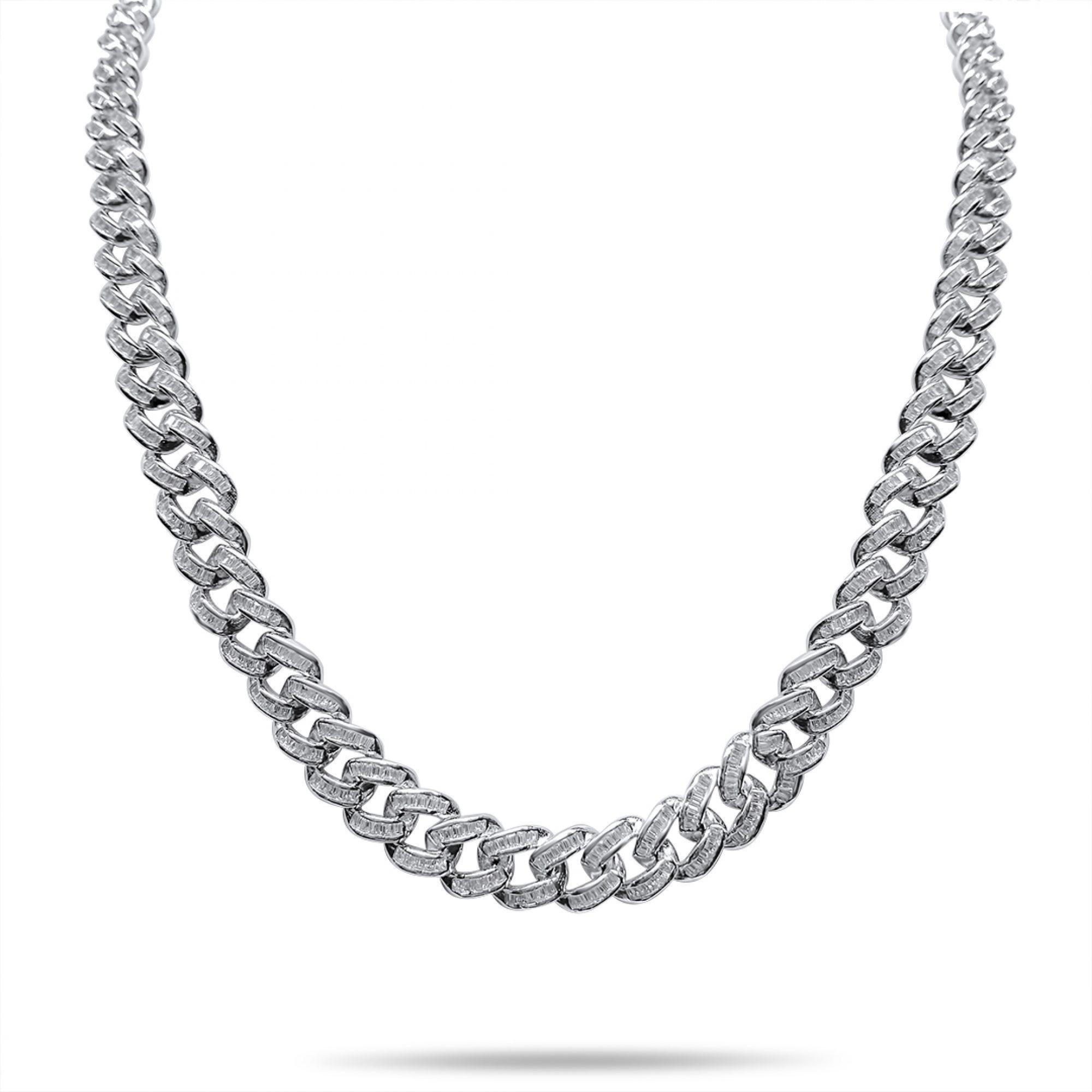 Silver chain with zircon stones