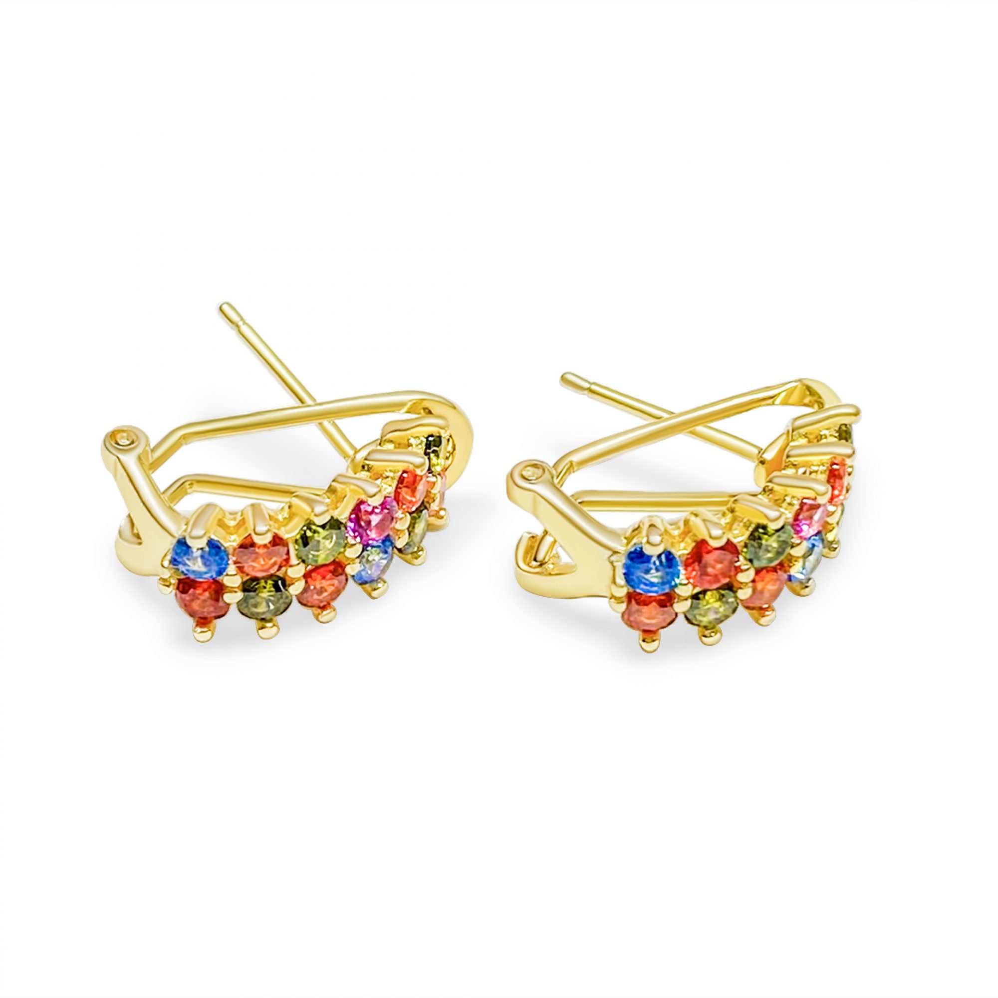 Gold plated earrings with zircon stones