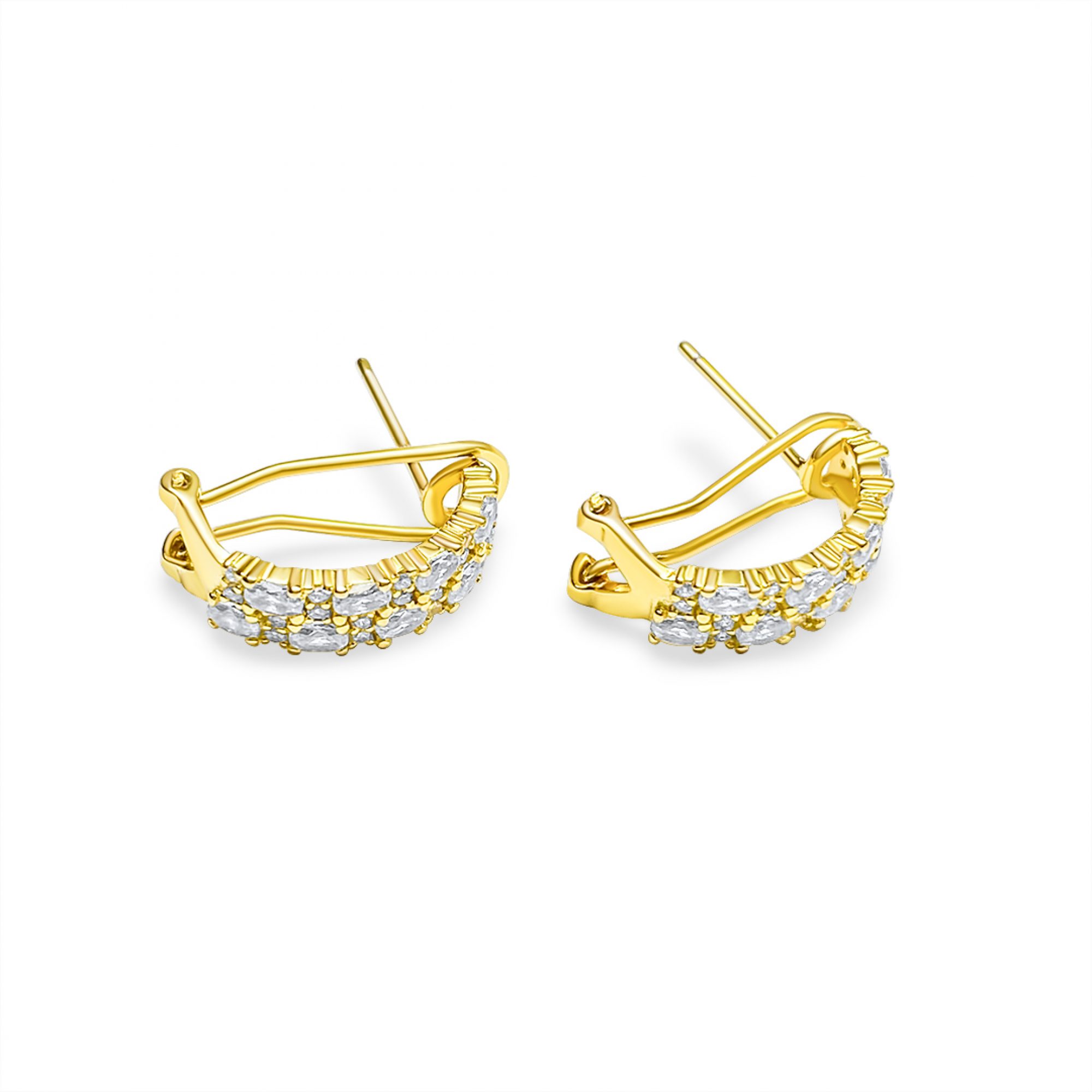 Gold plated earrings with zircon stones