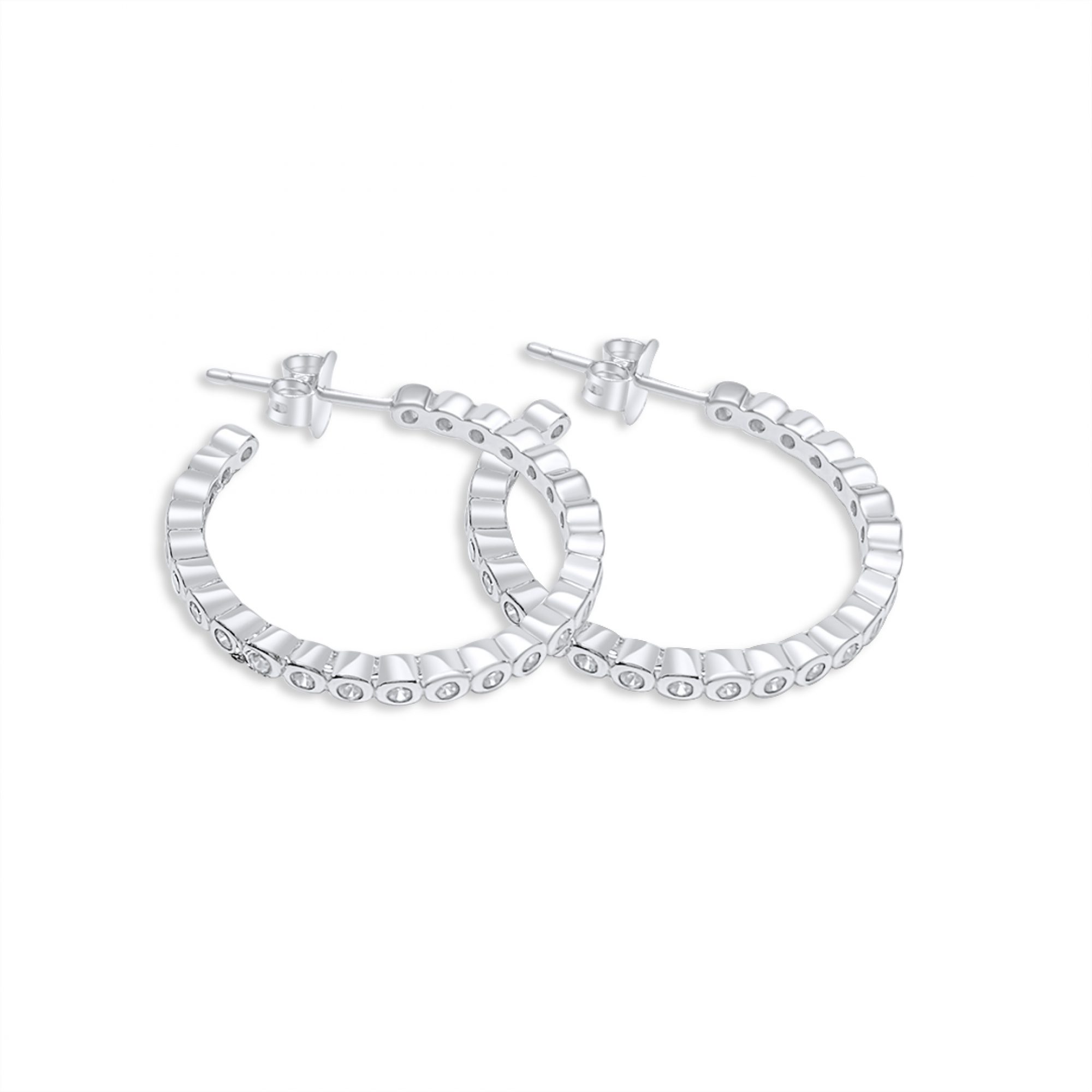 Ασημένια σκουλαρίκια με πέτρες ζιργκόν