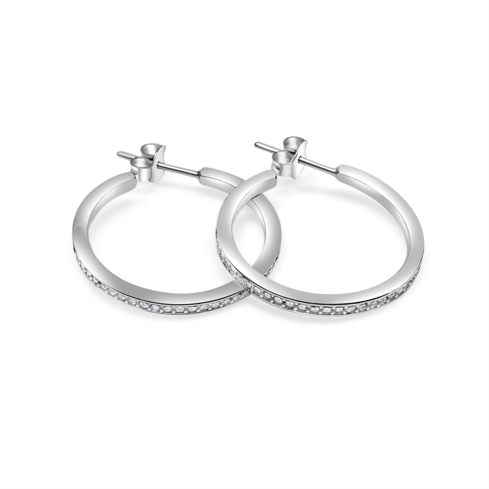 Ασημένια σκουλαρίκια με πέτρες ζιργκόν