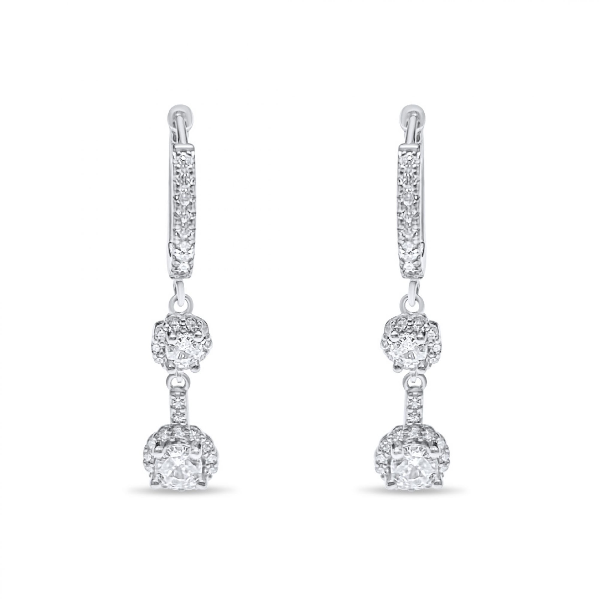 Silver earrings with zircon stones