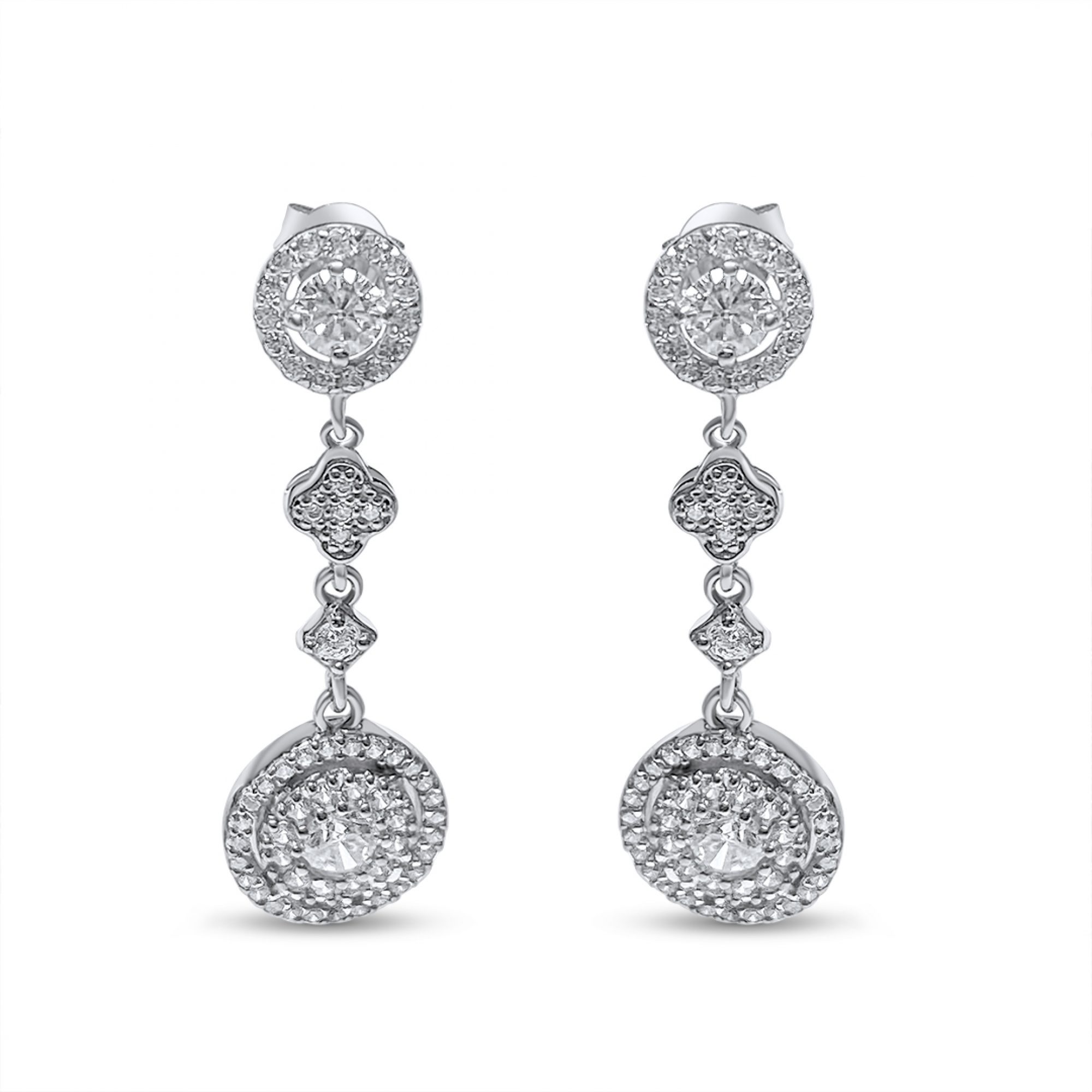 Ασημένια σκουλαρίκια με πέτρες ζιργκόν