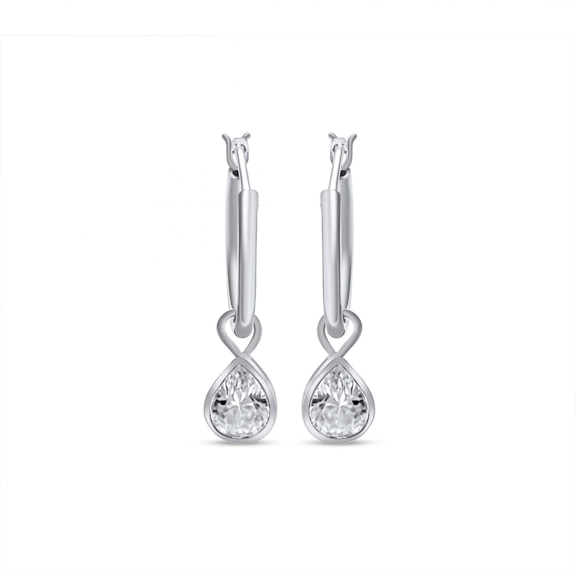 Silver earrings with amethyst stone