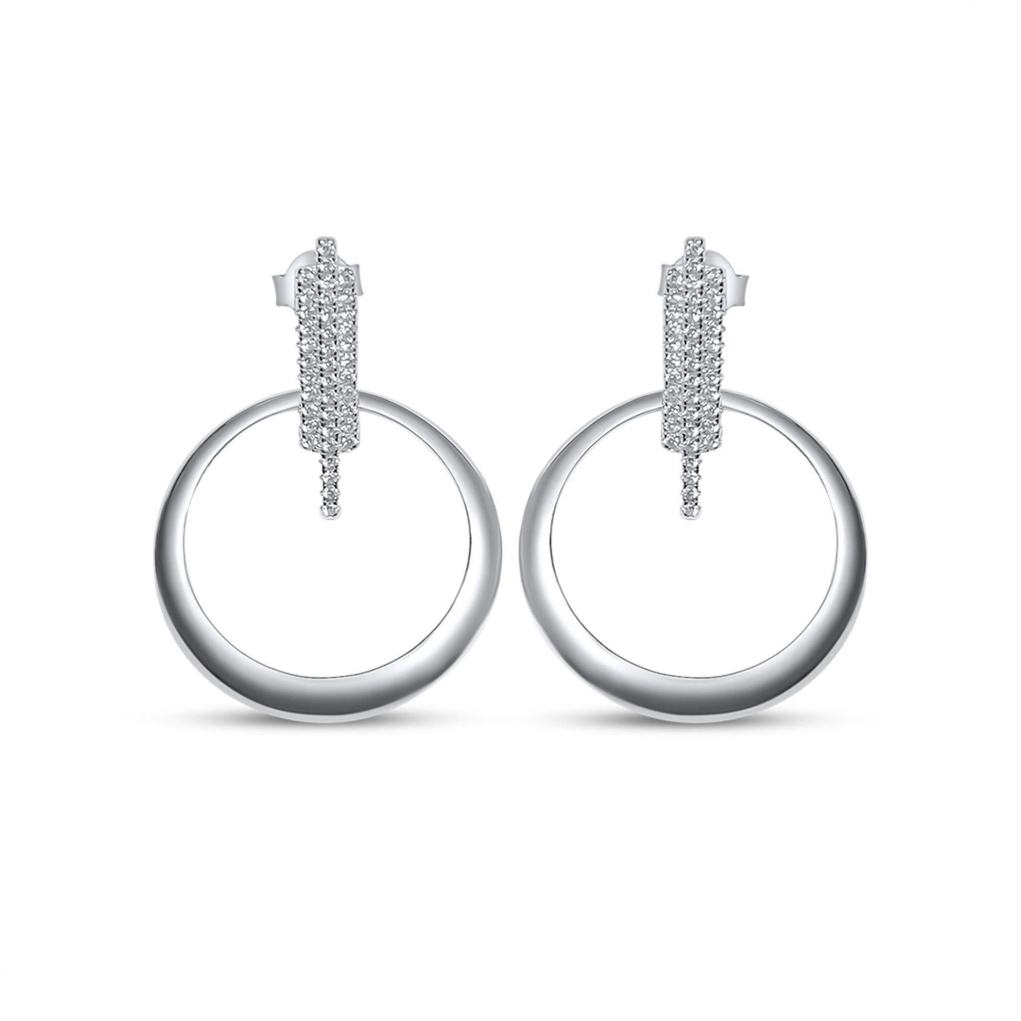 Ασημένια σκουλαρίκια με πέτρες ζιργκόν