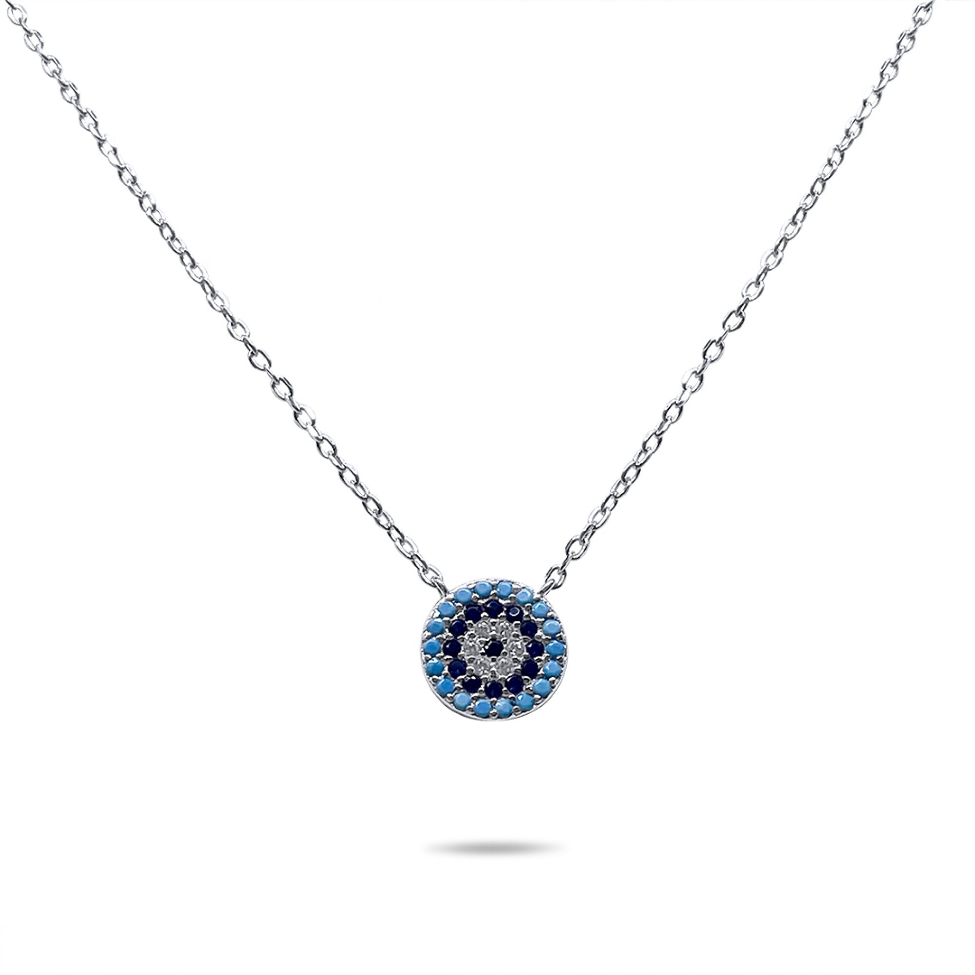 Eye necklace with zircon stones 