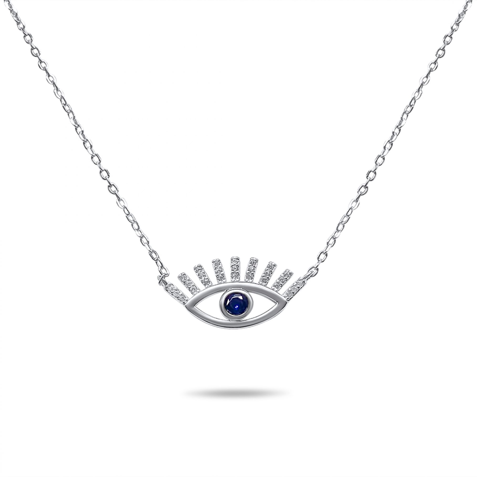 Eye necklace with zircon stones 