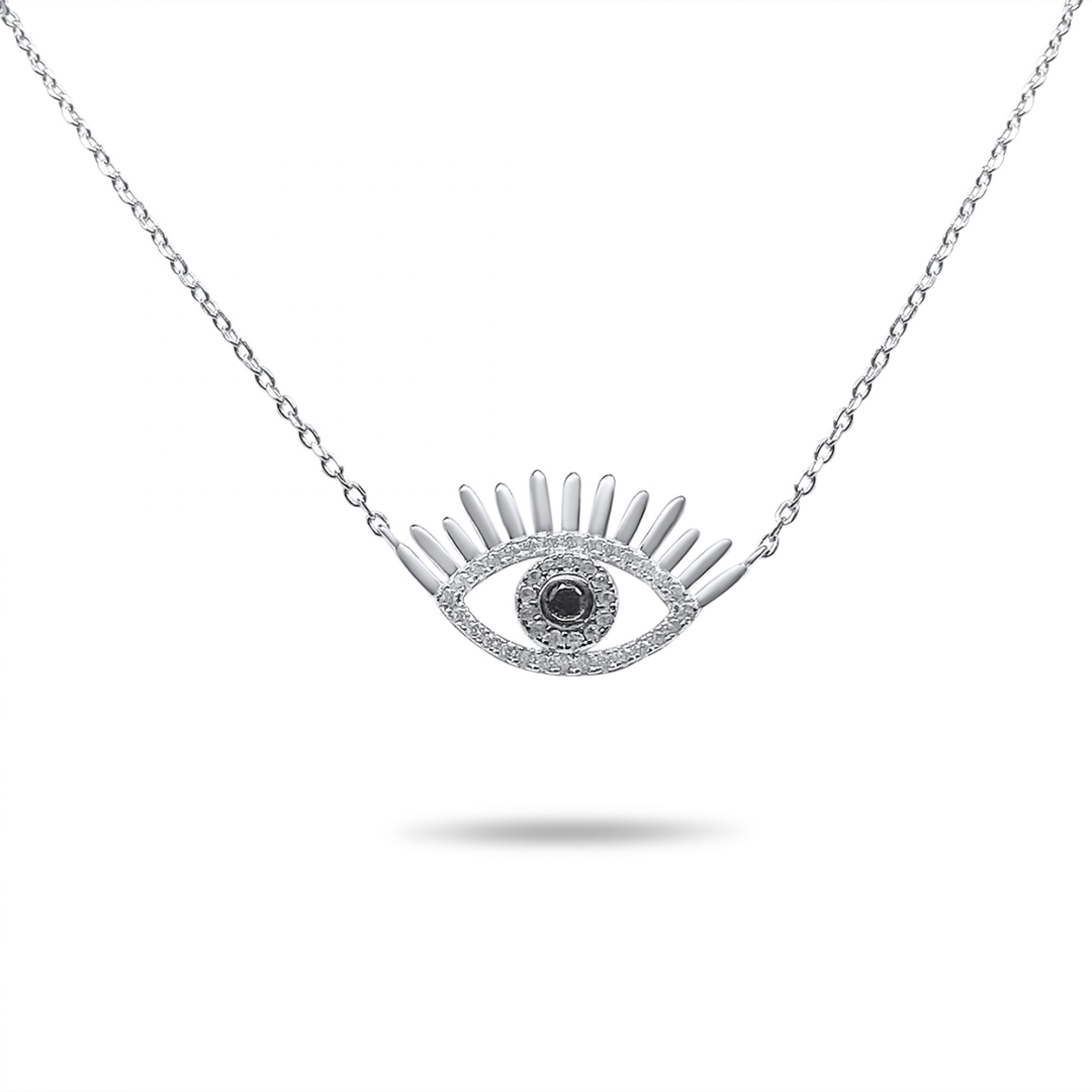 Eye necklace with zircon stones 