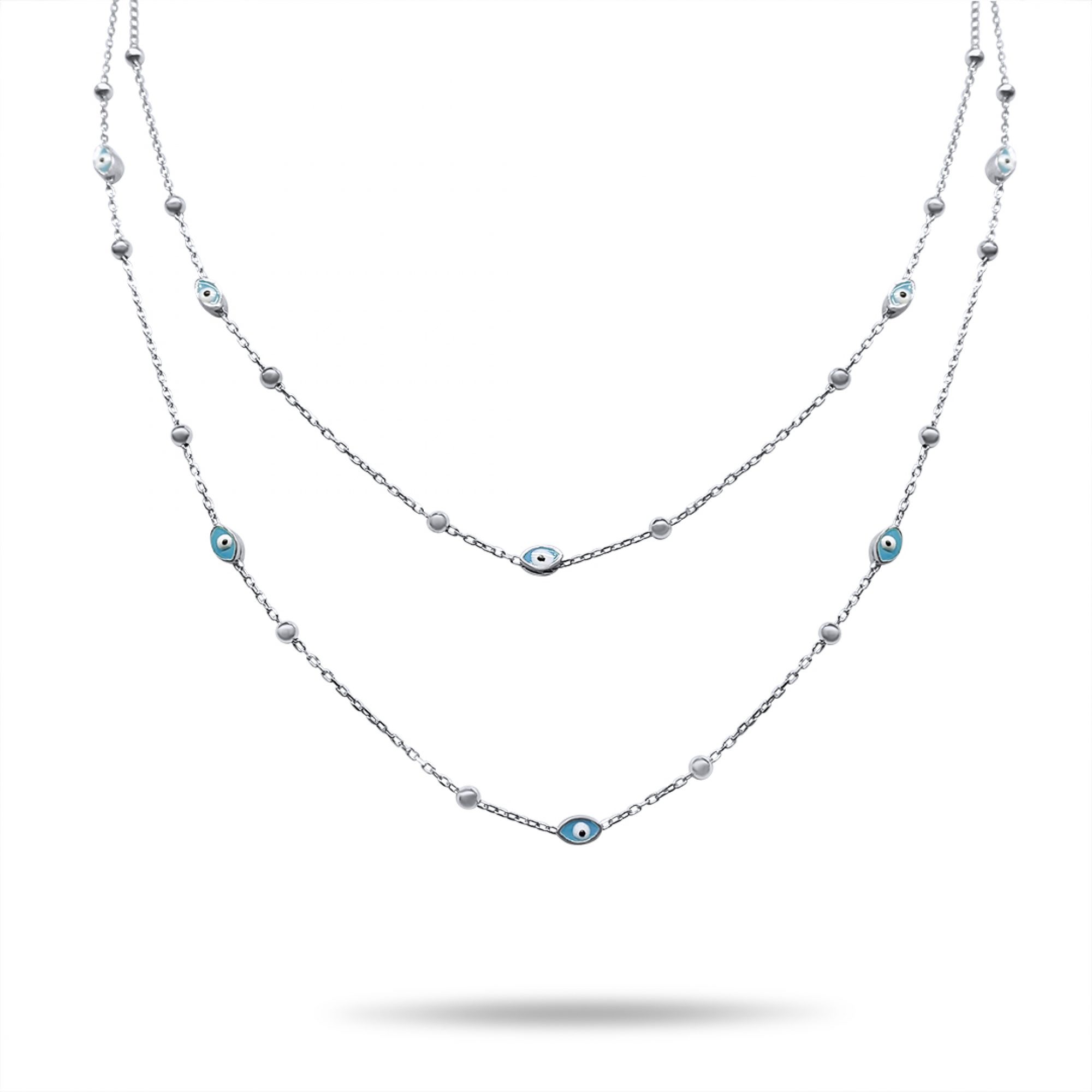 Διπλό κολιέ με ματάκια