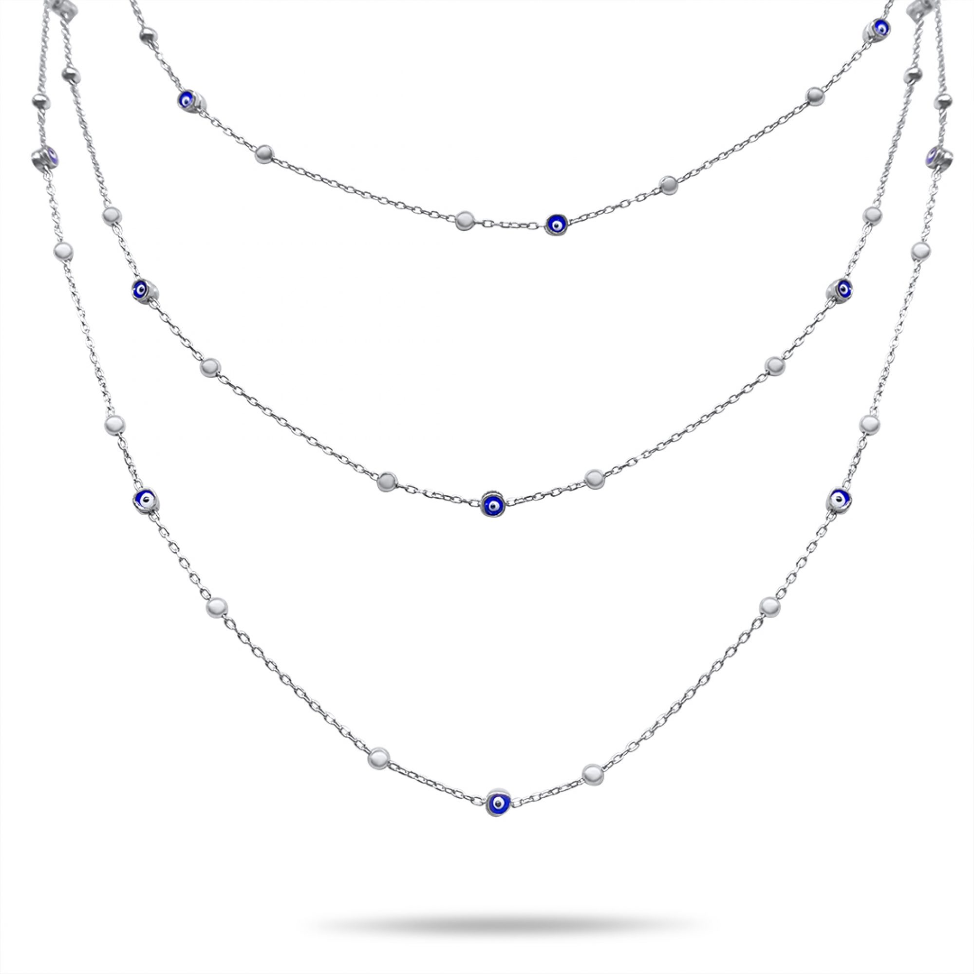 Τριπλό κολιέ με ματάκια