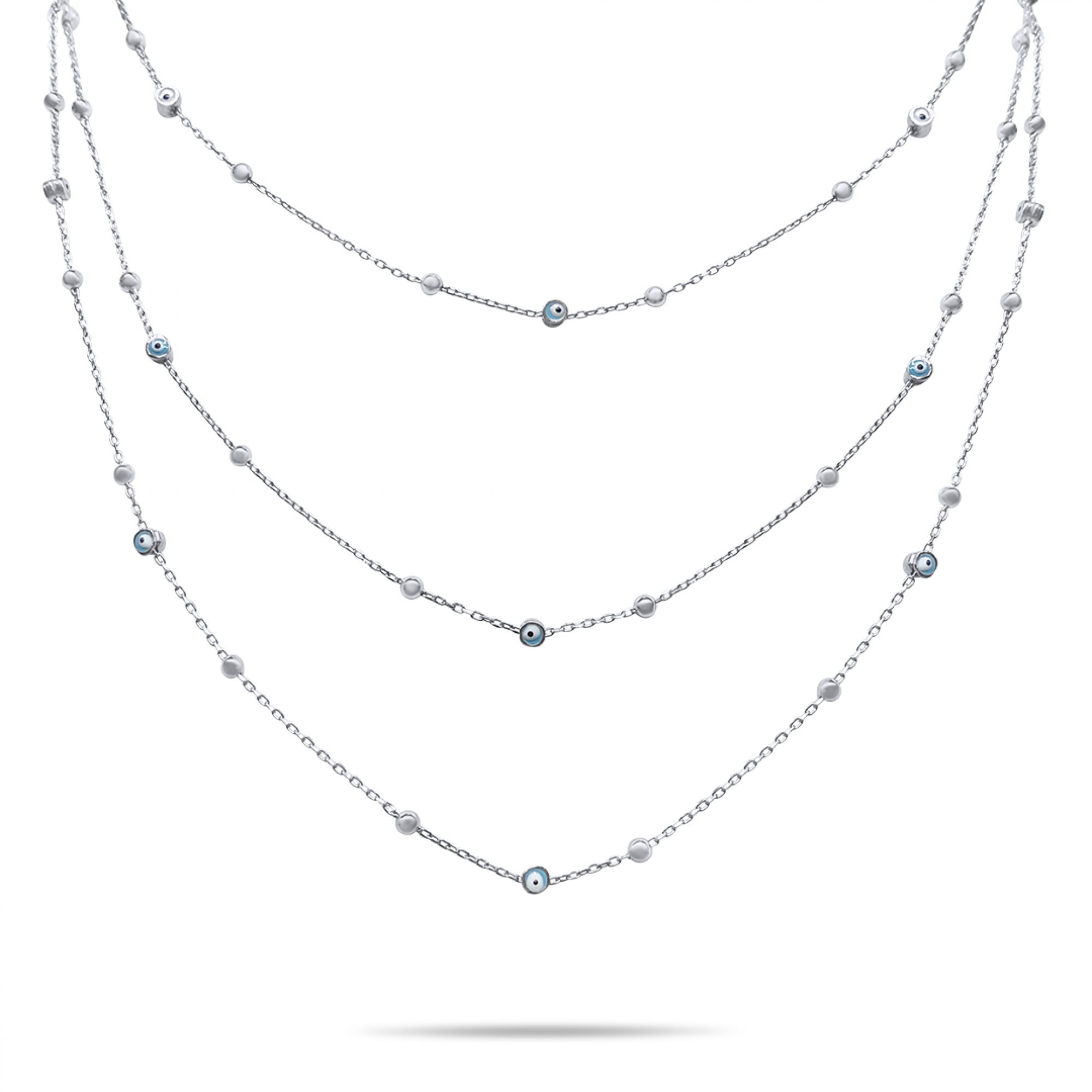 Τριπλό κολιέ με ματάκια