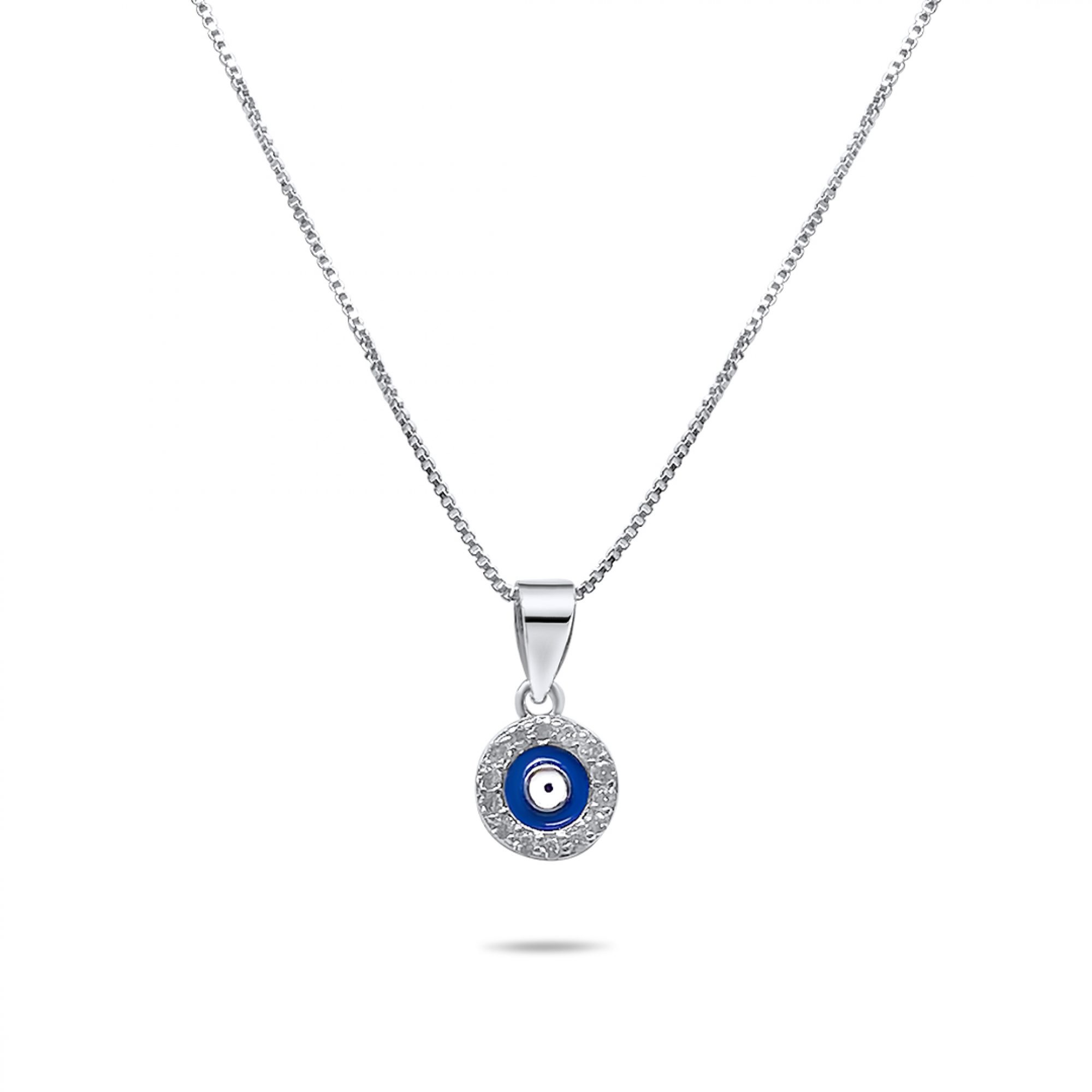 Κολιέ μάτι με πέτρες ζιργκόν