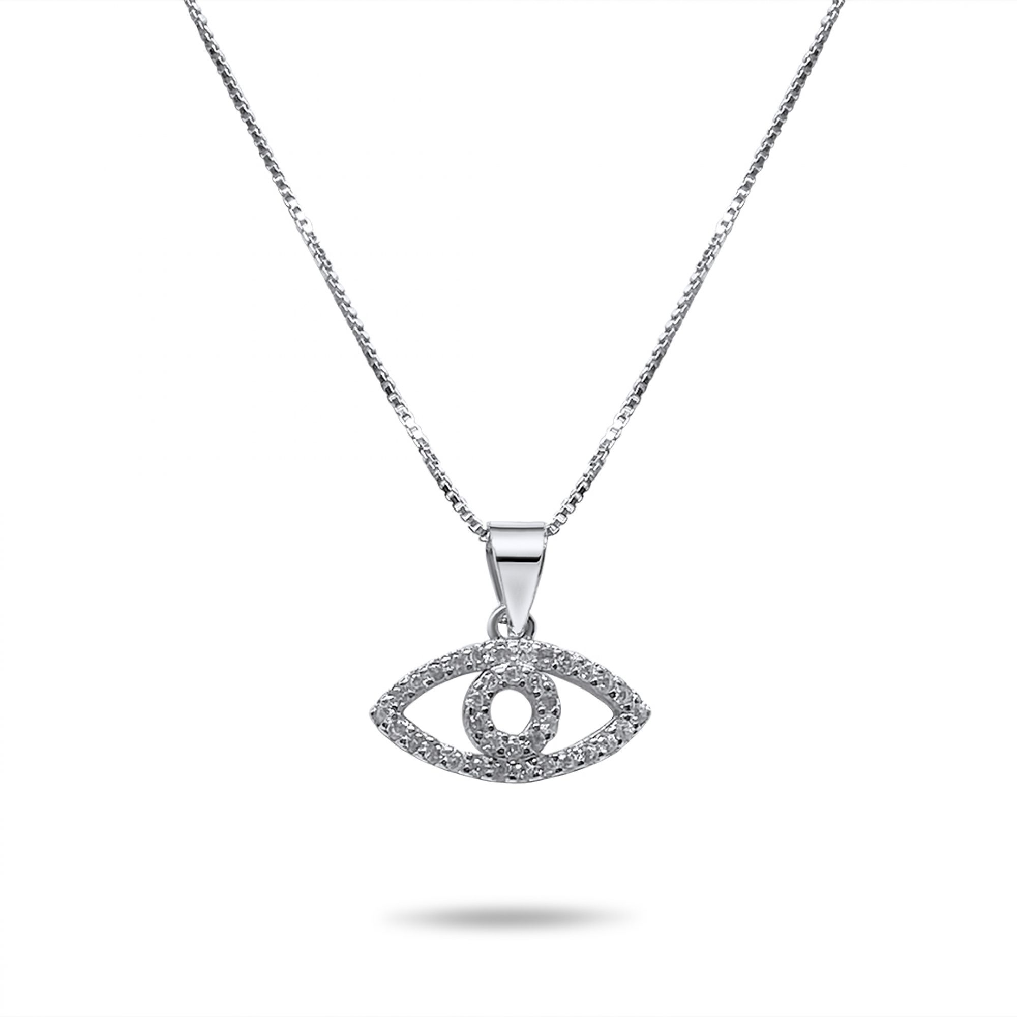 Κολιέ μάτι με πέτρες ζιργκόν