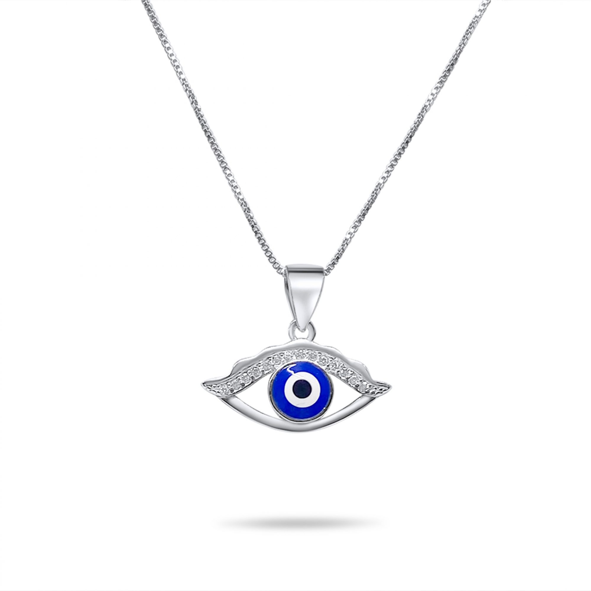 Κολιέ μάτι με πέτρες ζιργκόν