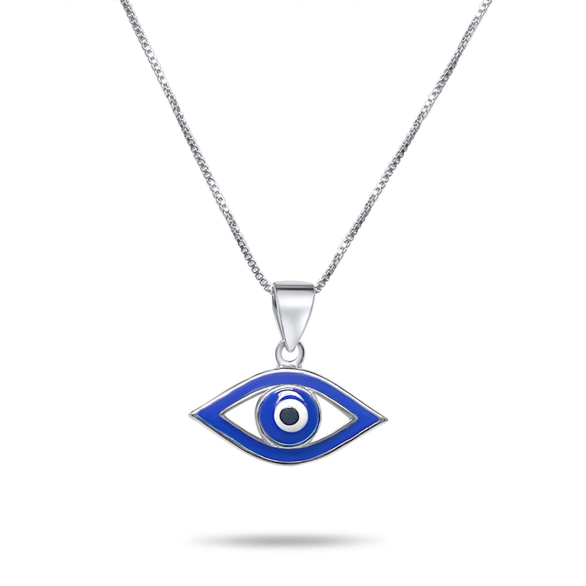 Eye pendant necklace with enamel
