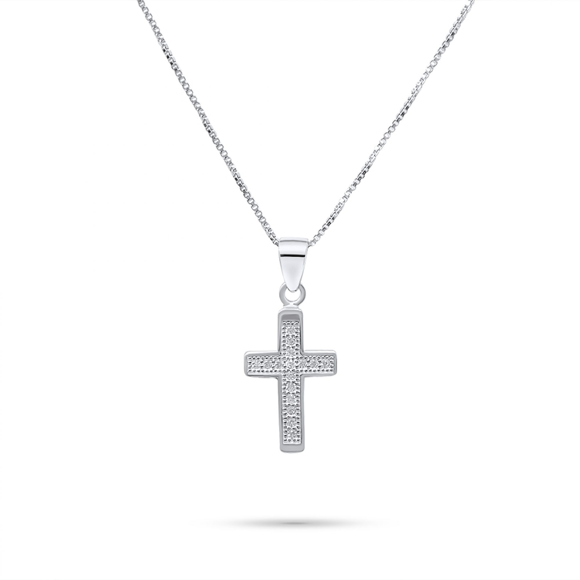 Cross necklace with zircon stones
