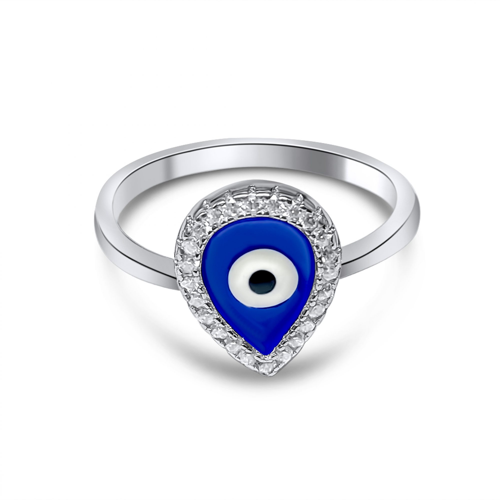 Δαχτυλίδι μάτι με πέτρες ζιργκόν